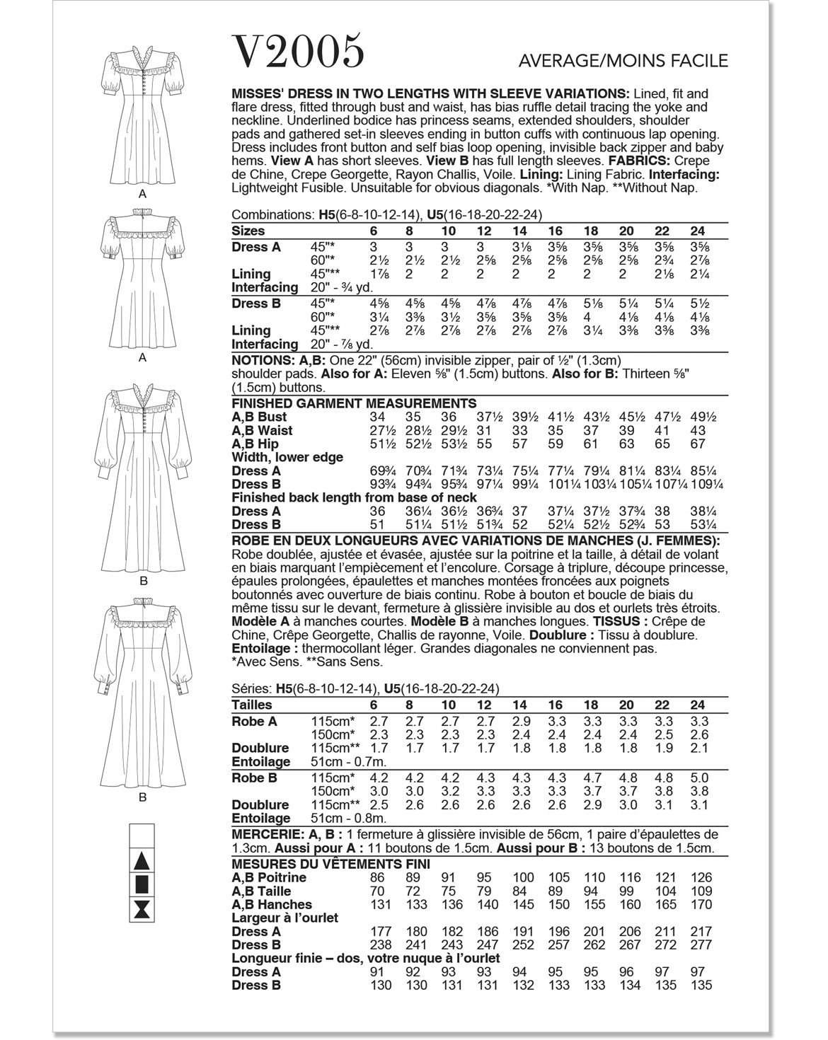 Symønster Vogue Patterns 2005 - Kjole - Dame | Bilde 5