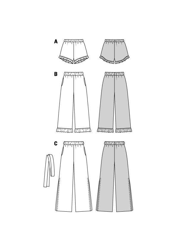 Symønster Burda 6199 - Bukse Shorts - Dame | Bilde 12
