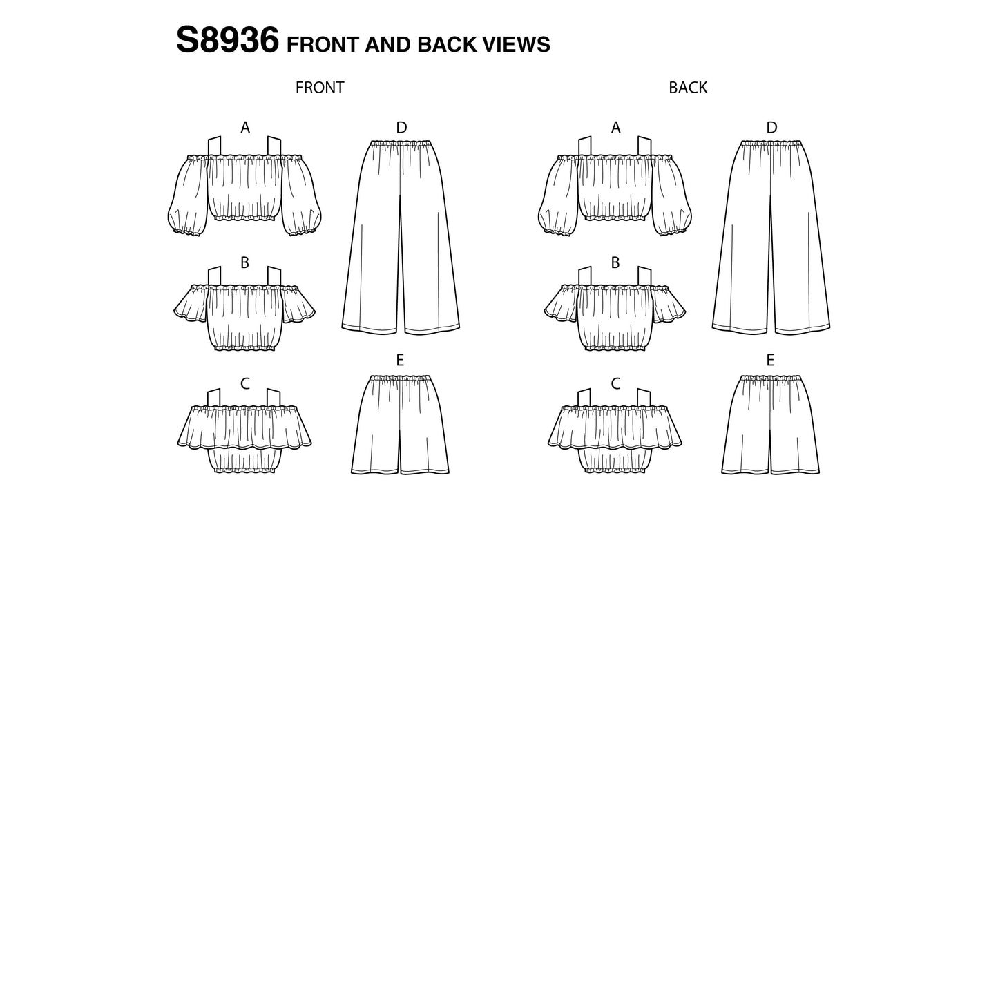 Symønster Simplicity 8936 - Topp Bukse Shorts - Jente | Bilde 8