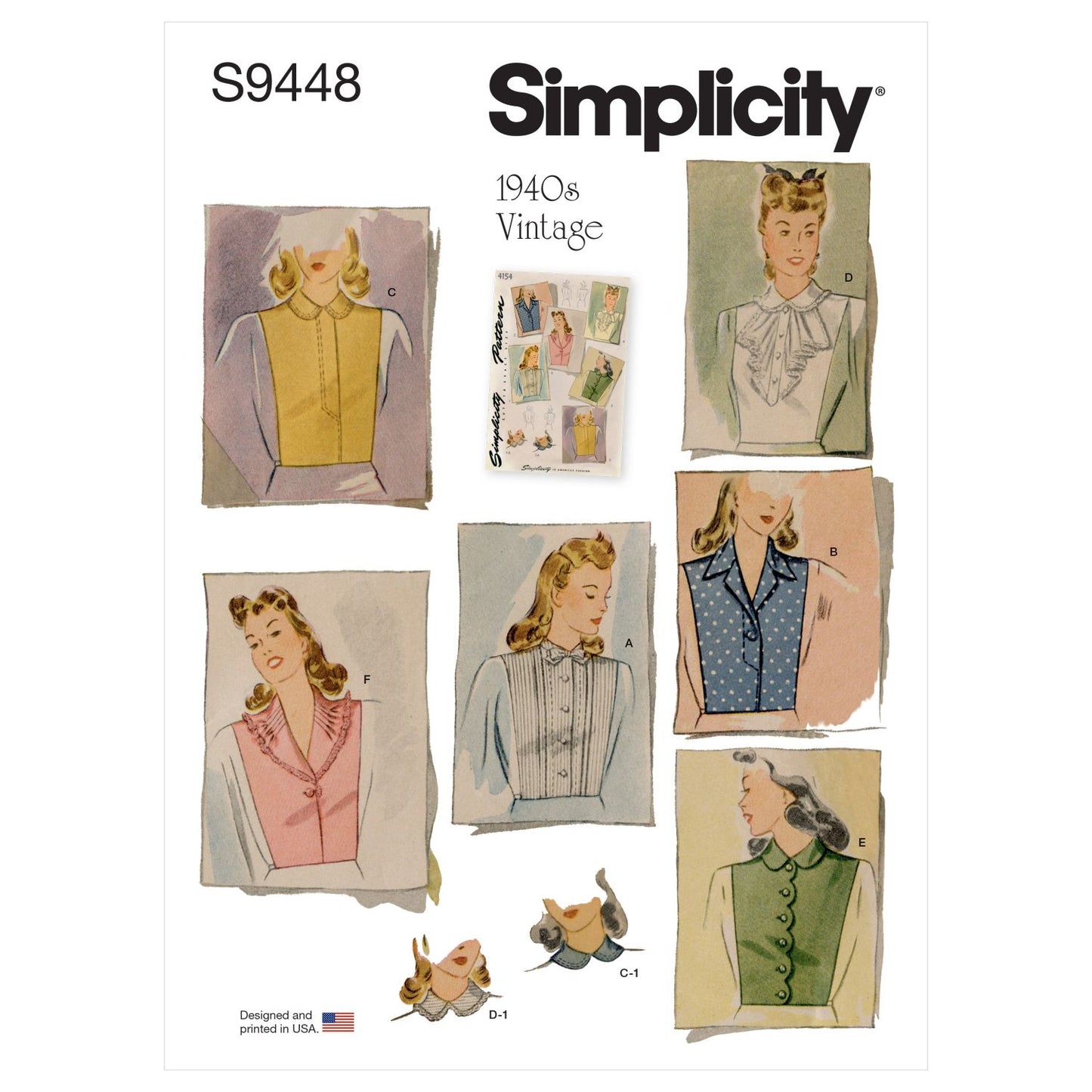 Symønster Simplicity 9448 - Topp Vintage - Dame | Bilde 9