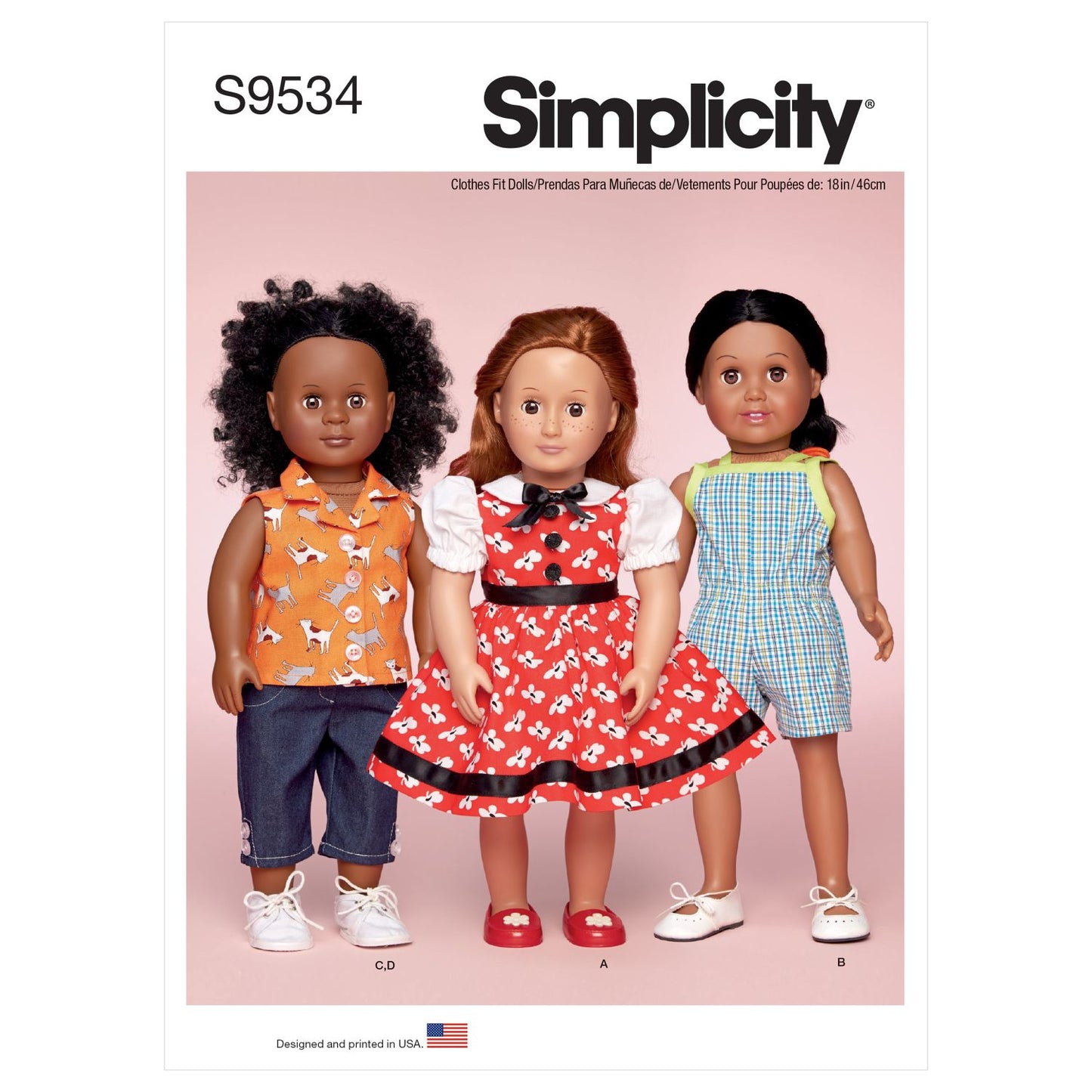 Symønster Simplicity 9534 - Dukkeklær | Bilde 5