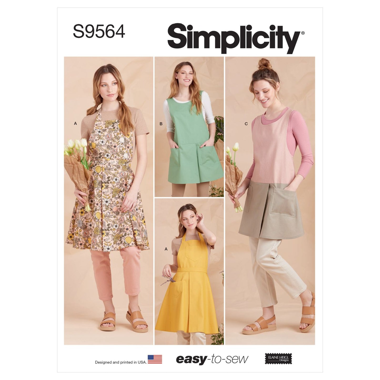 Symønster Simplicity 9564 - Forkle - Dame - Hatt | Bilde 7