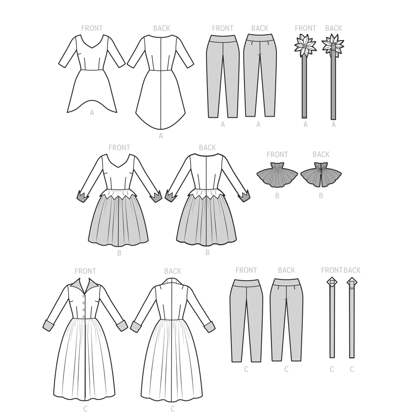 Symønster Simplicity 9632 - Kjole Frakk Tunika Bukse Kostyme Skjørt Vintage - Dame - Karneval | Bilde 8