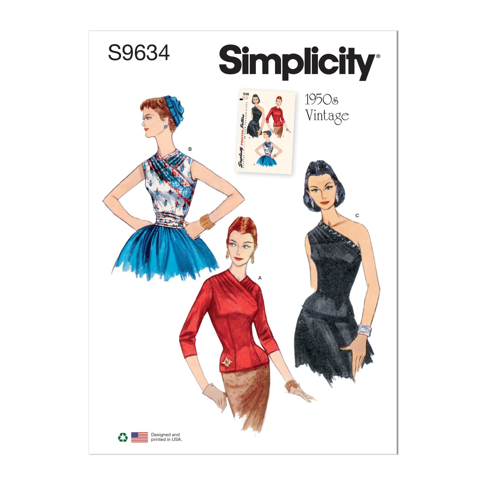 Symønster Simplicity 9634 - Bluse Vintage - Dame | Bilde 4