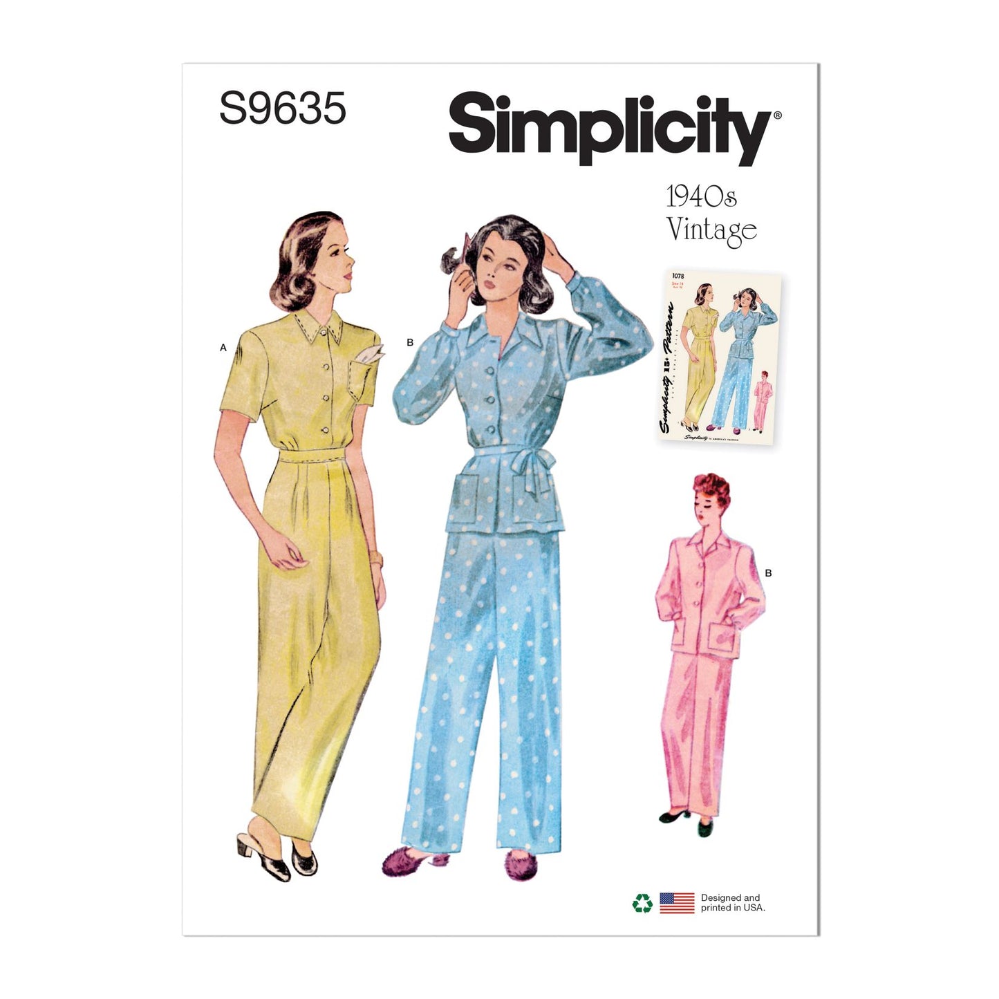 Symønster Simplicity 9635 - Topp Bukse Vintage - Dame | Bilde 4