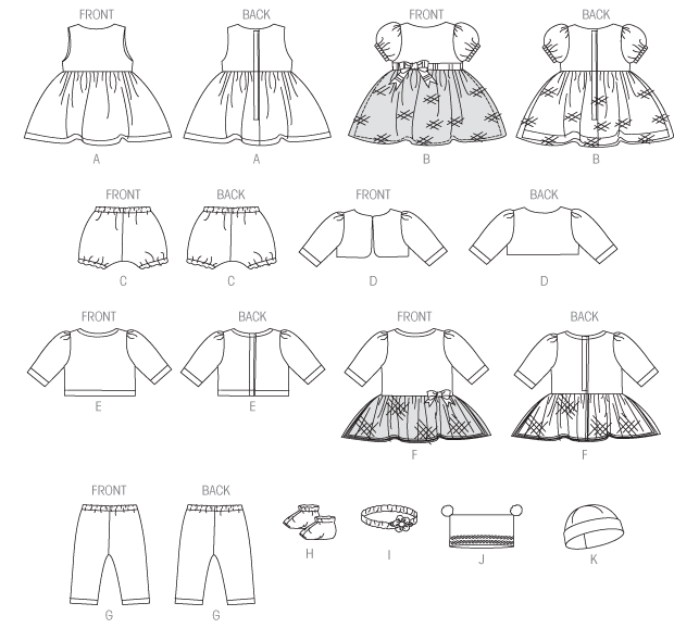 Symønster McCall´s 7066 - Hobby Dockkläder 30 cm och 40 cm | Bilde 10