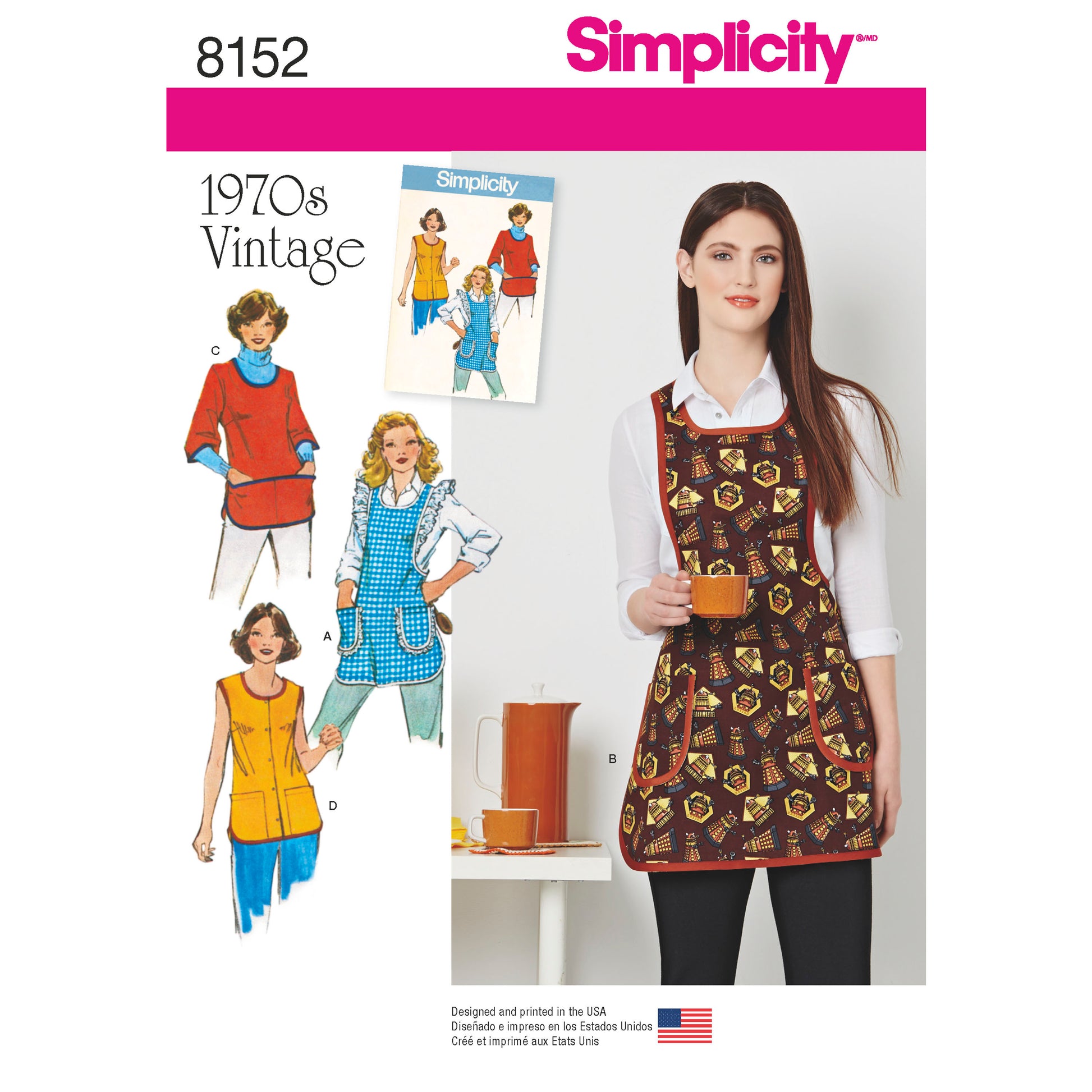 Symønster Simplicity 8152 - Vintage Forkle - Dame | Bilde 2