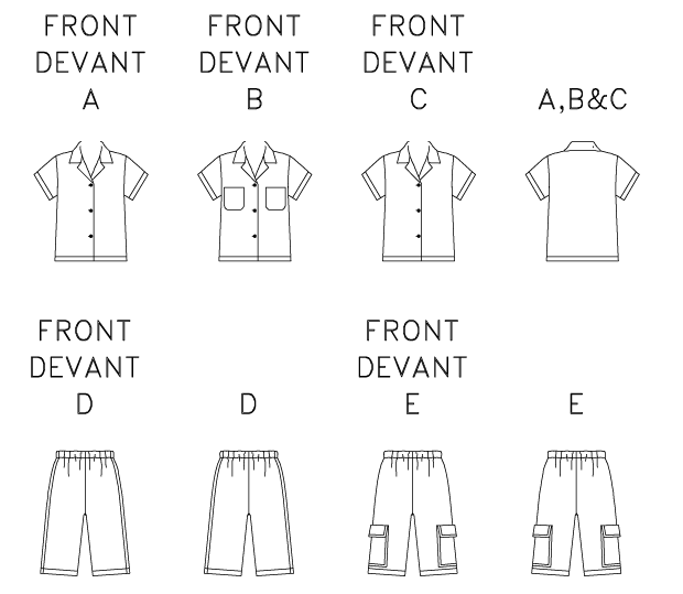 Symønster Butterick 3475 - Skjorte Shorts - Gutt | Bilde 6