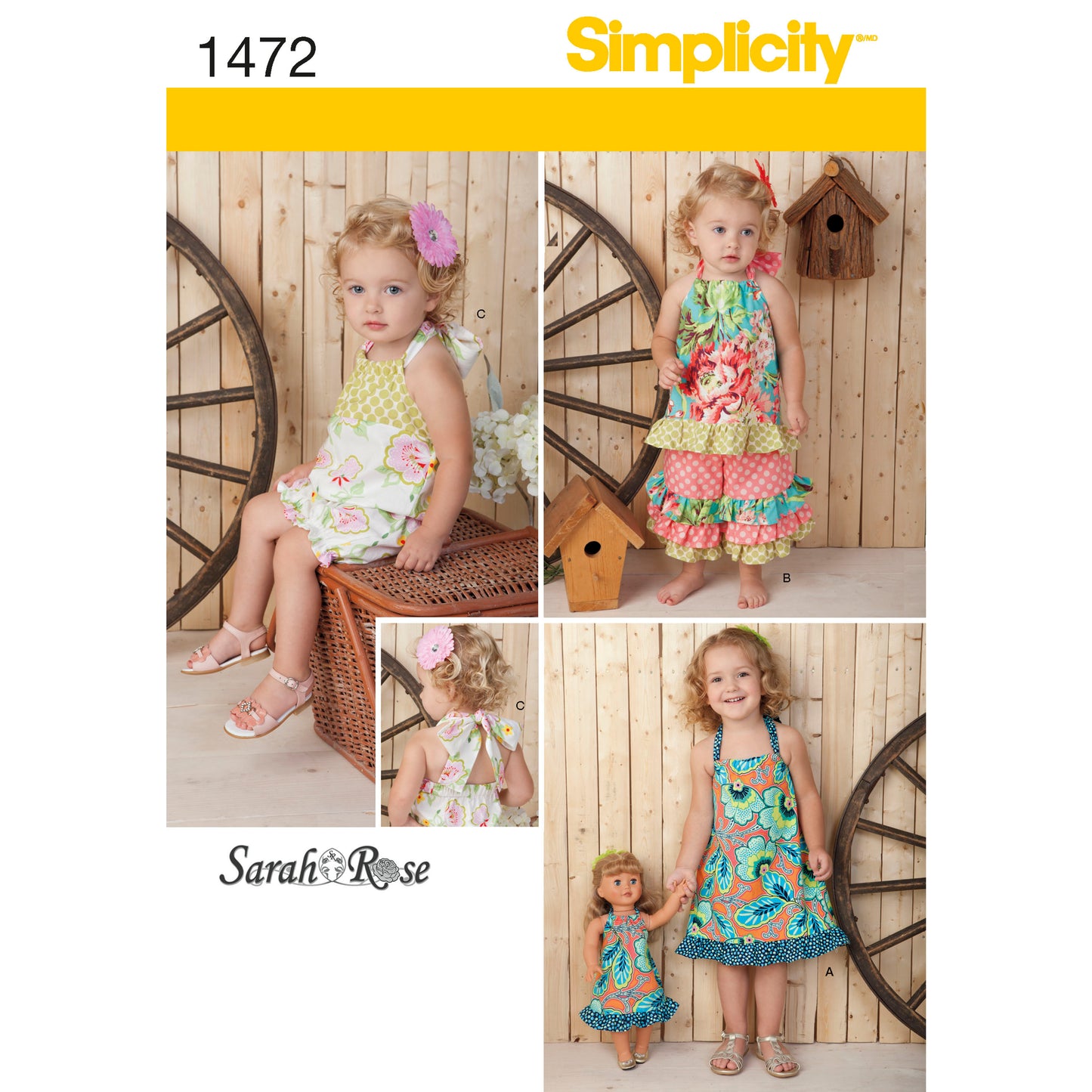 Symønster Simplicity 1472 - Kjole Topp Bukse - Baby - Dukkeklær | Bilde 8