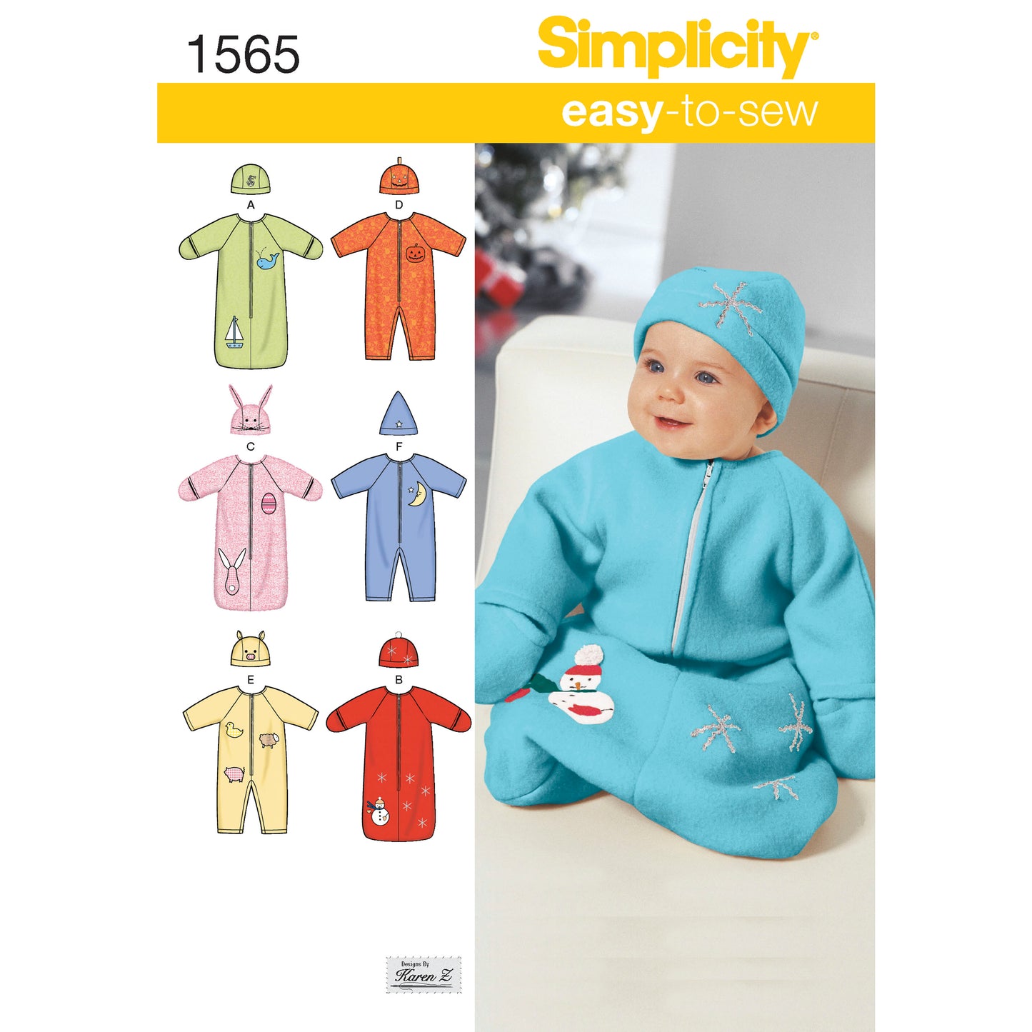 Symønster Simplicity 1565 - Baby - Hatt | Bilde 3