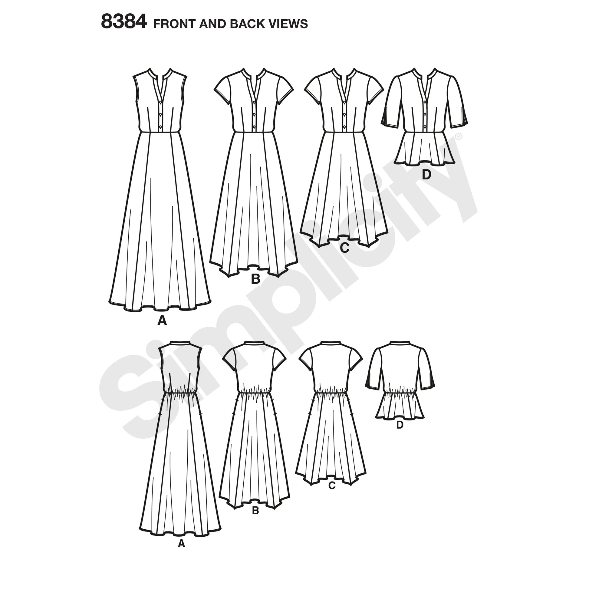Symønster Simplicity 8384 - Kjole Topp Skjorte - Dame | Bilde 8