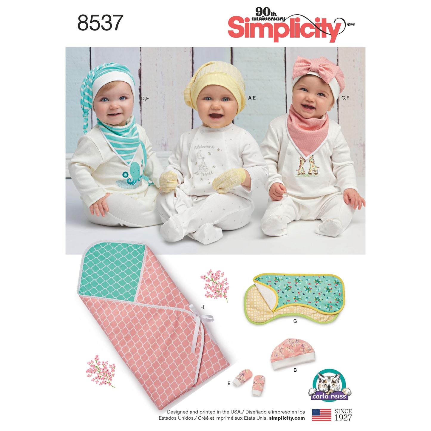 Symønster Simplicity 8537 - Baby - Hatt Teppe Tilbehør | Bilde 9