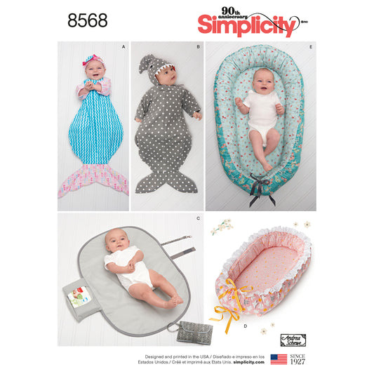Symønster Simplicity 8568 - Baby - Hatt Tilbehør | Bilde 1