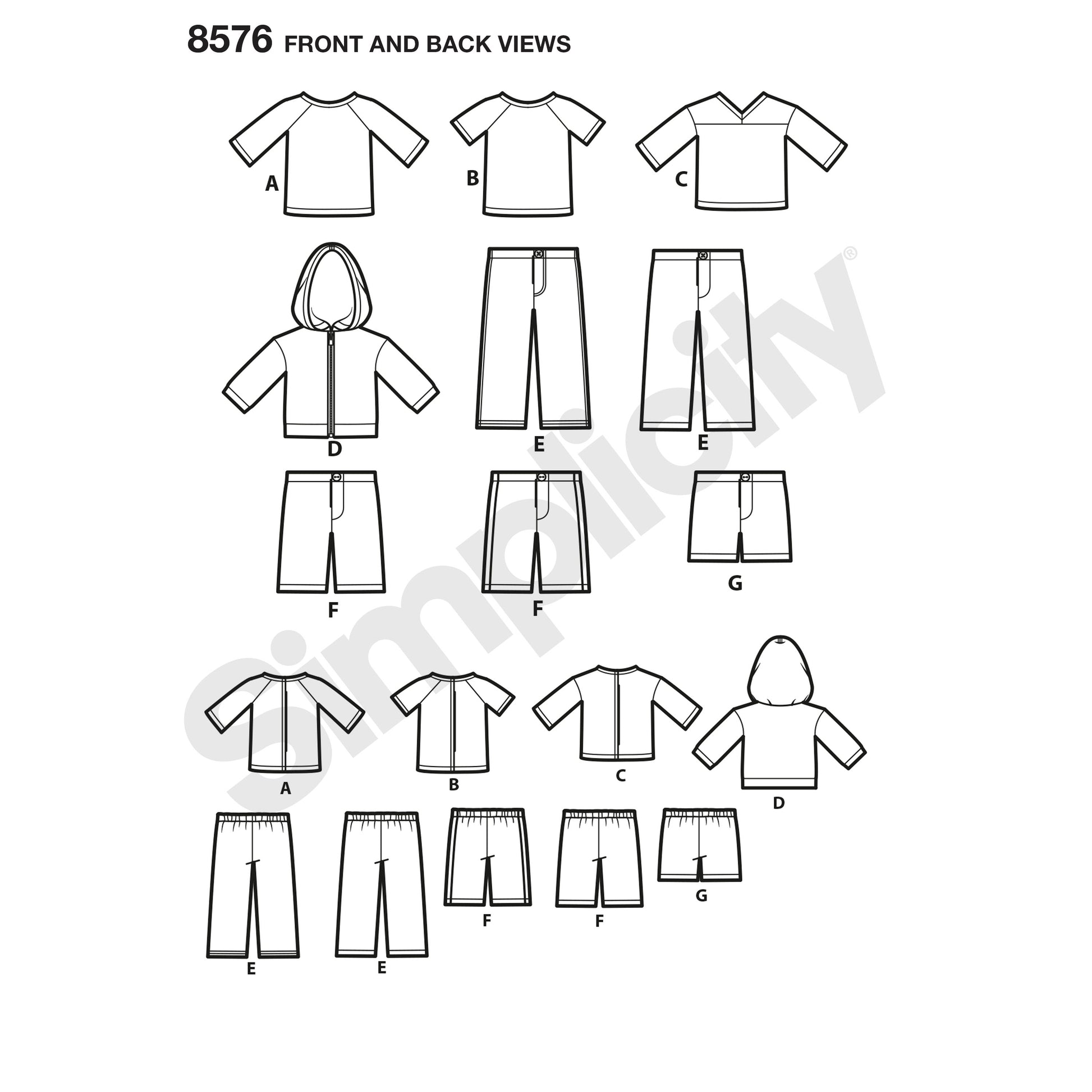 Symønster Simplicity 8576 - Skjorte - Gutt - Dukkeklær Veske Tilbehør | Bilde 3