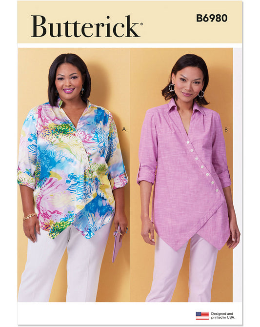 Symønster PDF-symønster - Butterick B6980 - Bluse Skjorte - Dame | Bilde 1