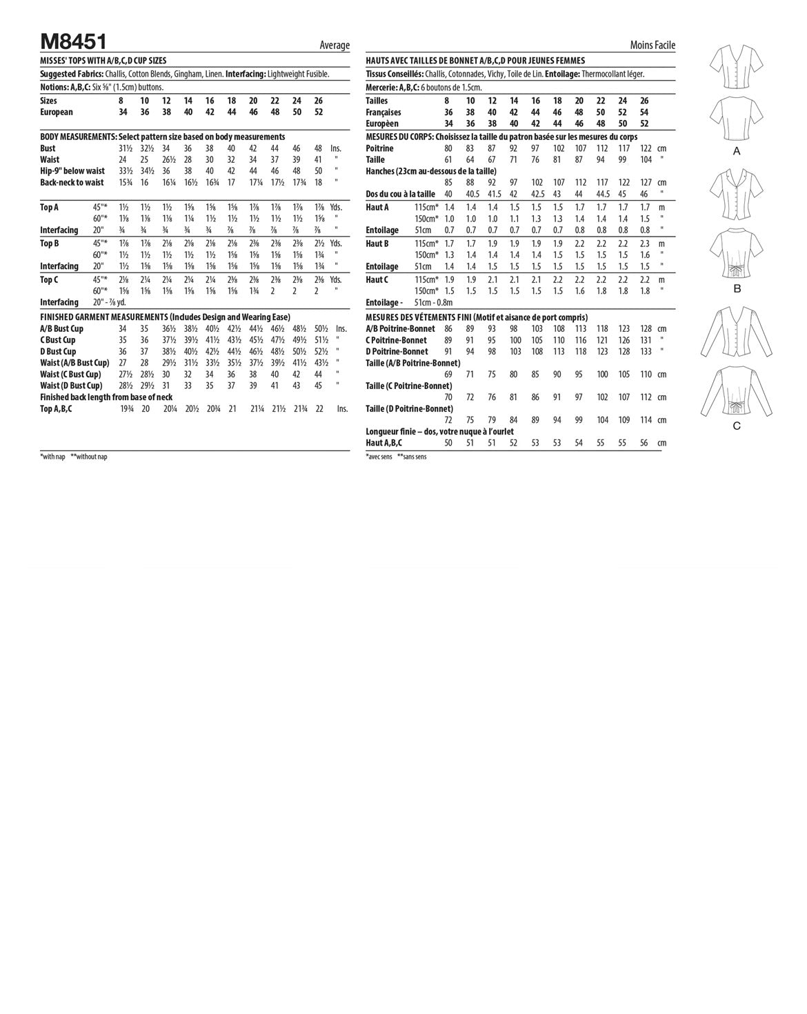 PDF-symønster - McCall´s 8451 - Skjorte - Dame | Bilde 4