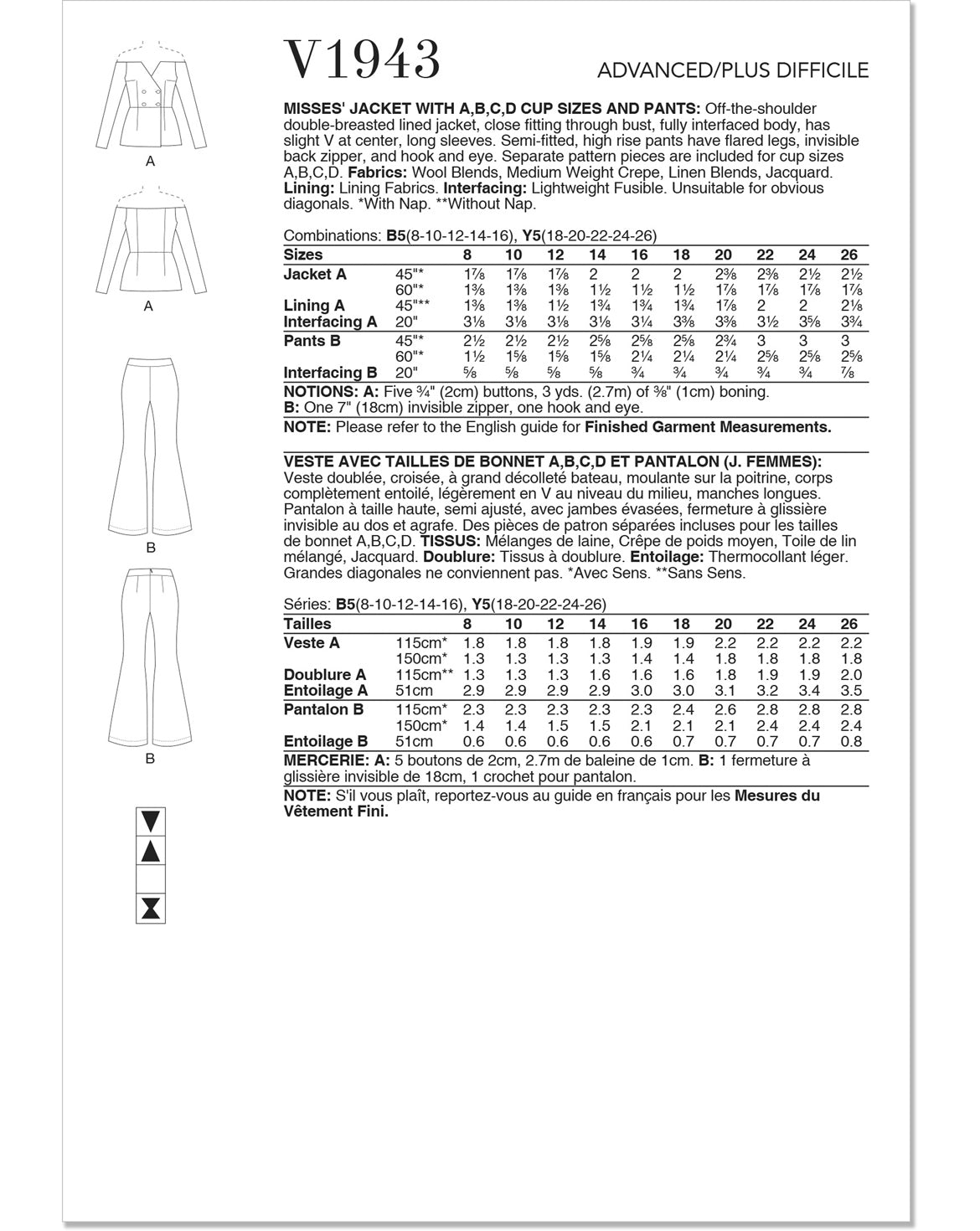 Symønster Vogue Patterns V1943 - Bukse Topp - Dame | Bilde 4