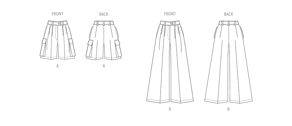 Vogue Patterns V1958 - Bukse Shorts - Dame
