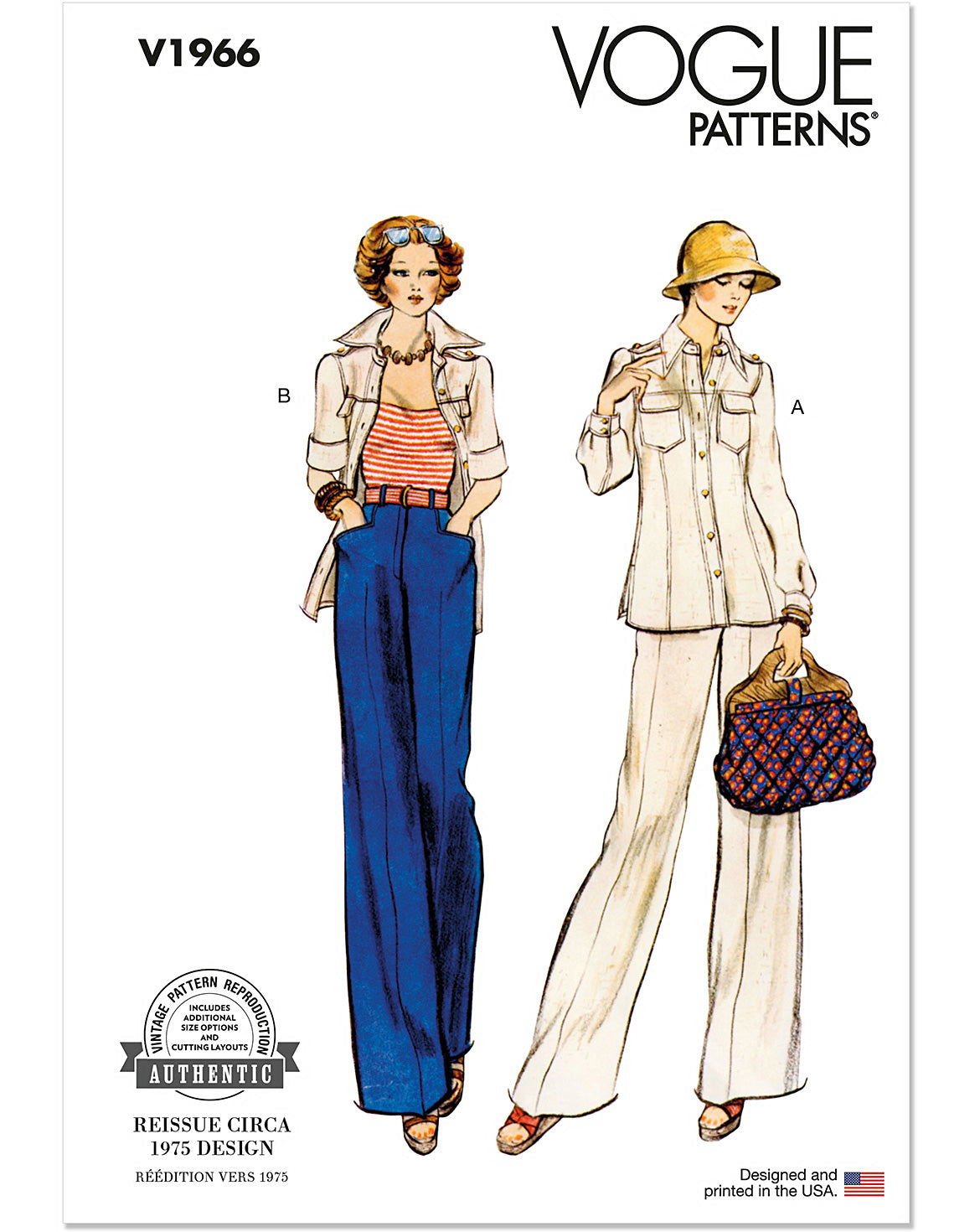 Symønster Vogue Patterns V1966 - Bluse Bukse Vintage - Dame | Bilde 3