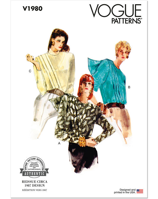 Symønster Vogue Patterns 1980 - Bluse - Dame | Bilde 1