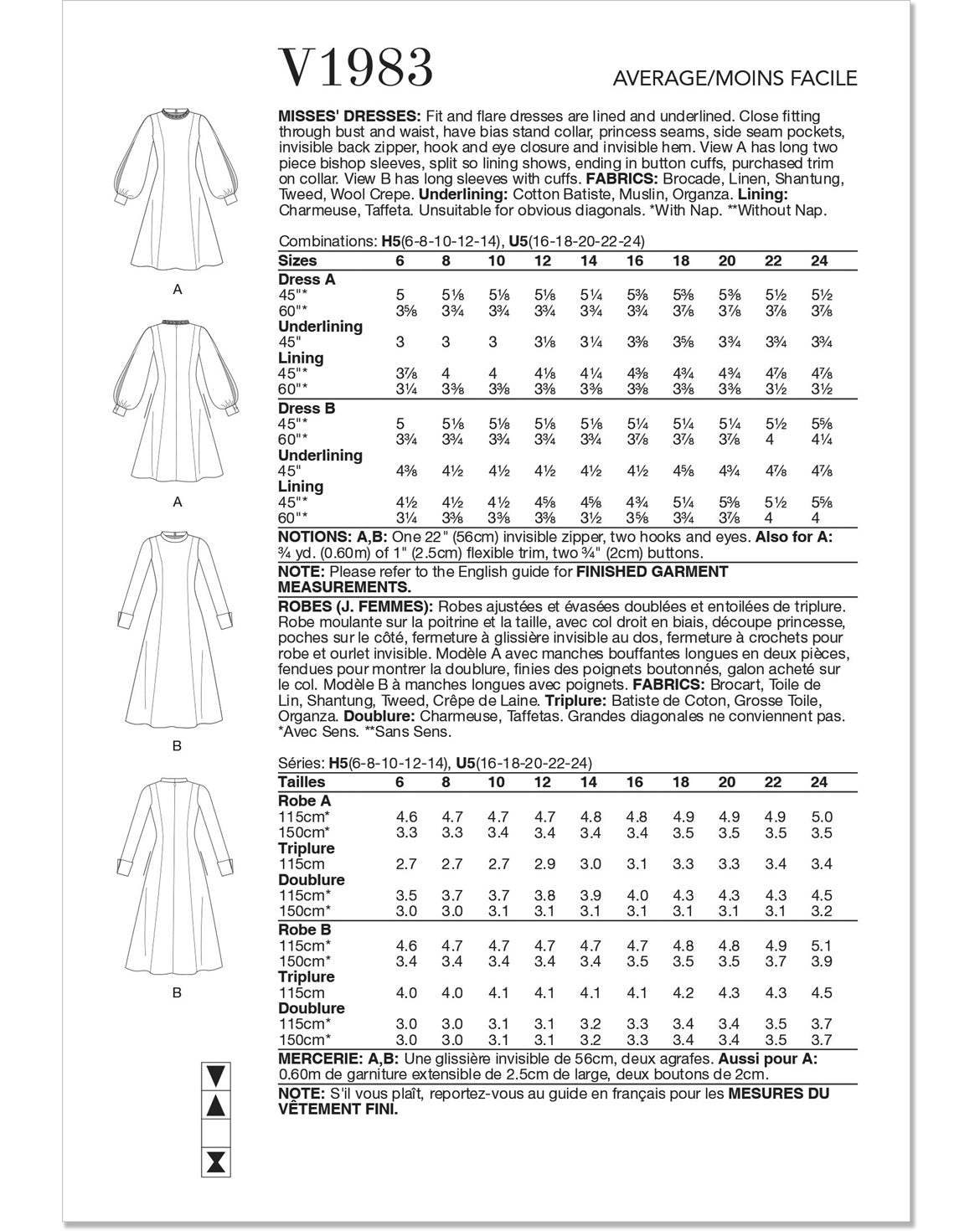 Symønster Vogue Patterns 1983 - Kjole - Dame | Bilde 3