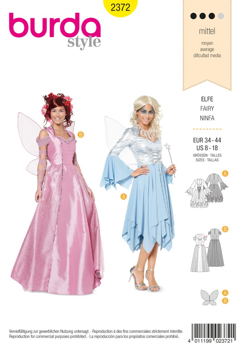 PDF-symønster - Burda 2372 - Kostyme - Dame - Karneval | Bilde 2