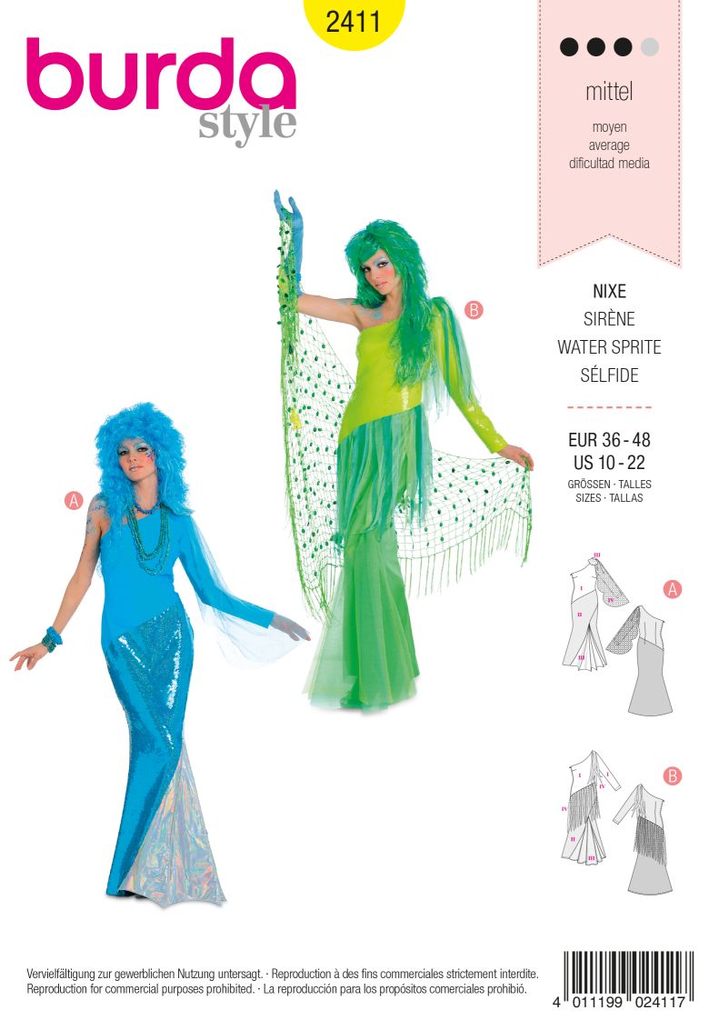 PDF-symønster - Burda 2411 - Kostyme - Dame - Karneval | Bilde 2