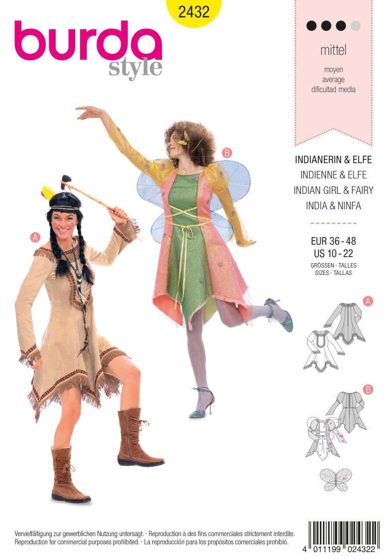 PDF-symønster - Burda 2432 - Kostyme - Dame - Karneval | Bilde 2