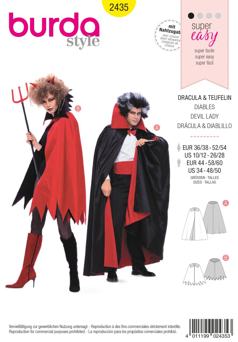 PDF-symønster - Burda 2435 - Kostyme - Dame Herre - Karneval | Bilde 2