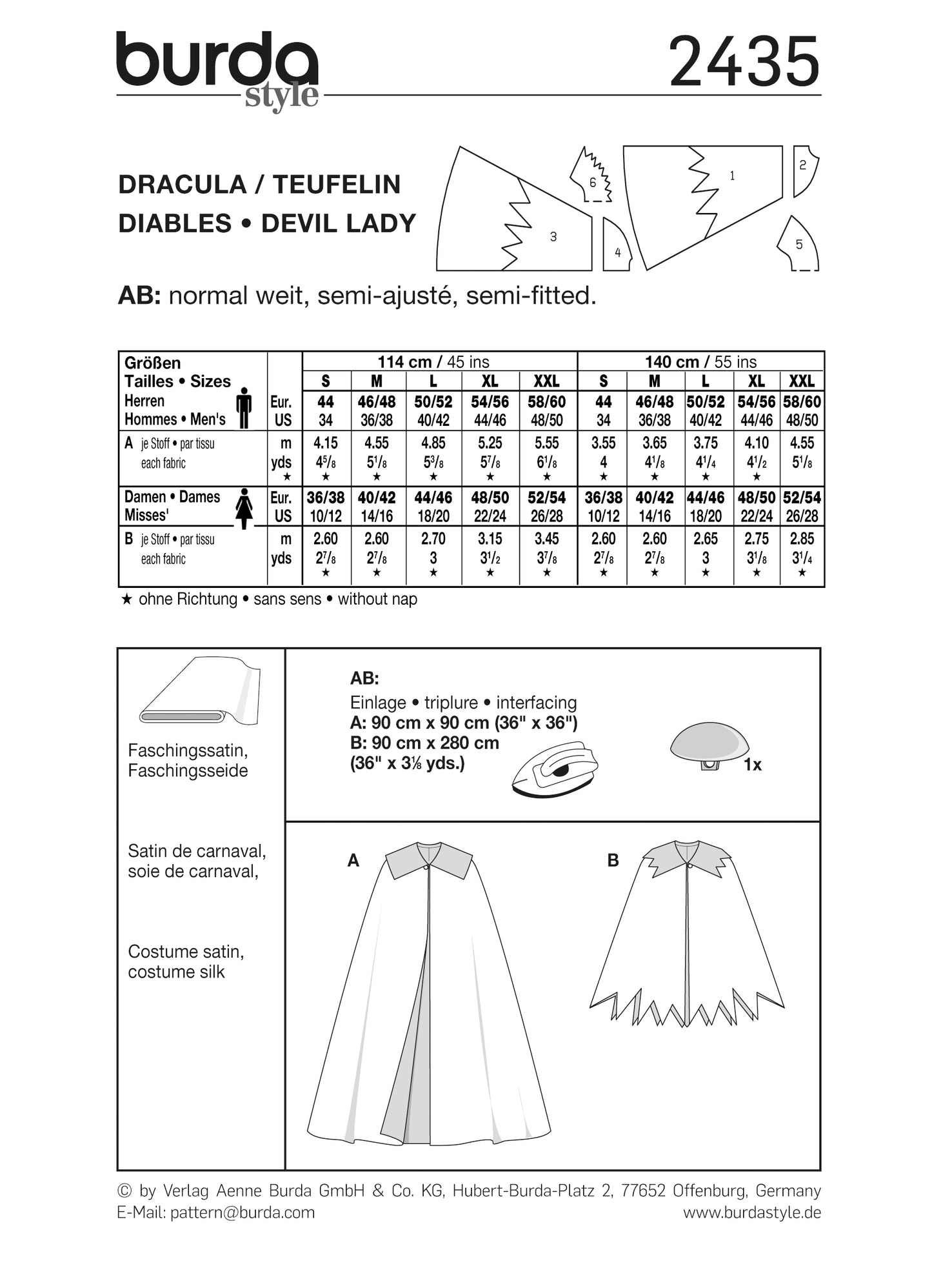 PDF-symønster - Burda 2435 - Kostyme - Dame Herre - Karneval | Bilde 4