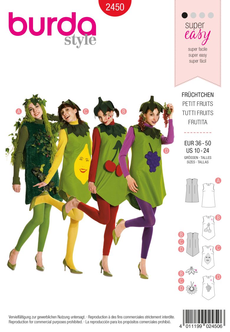 PDF-symønster - Burda 2450 - Kostyme - Dame - Karneval | Bilde 2