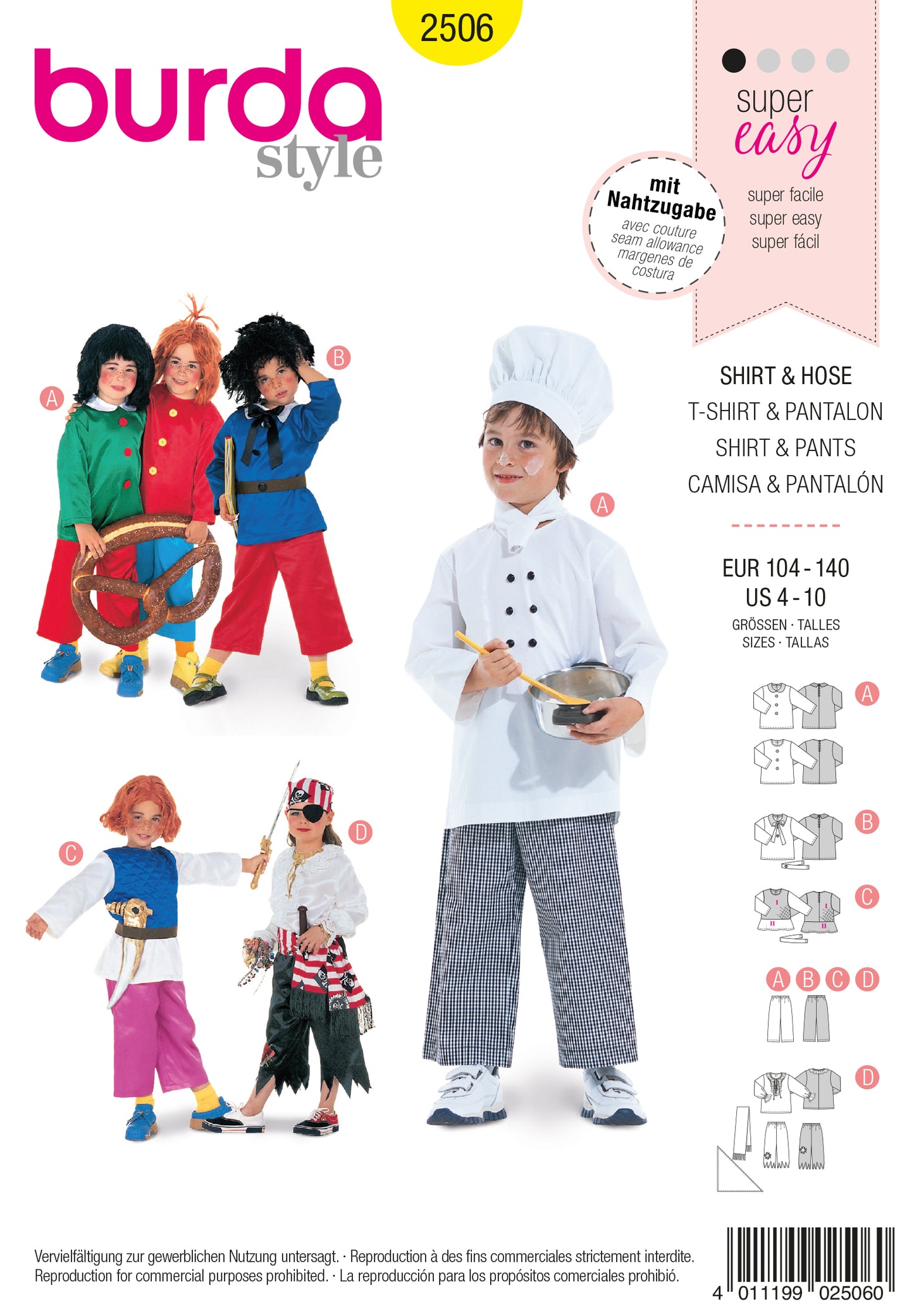 PDF-symønster - Burda 2506 - Kostyme - Gutt - Karneval | Bilde 5