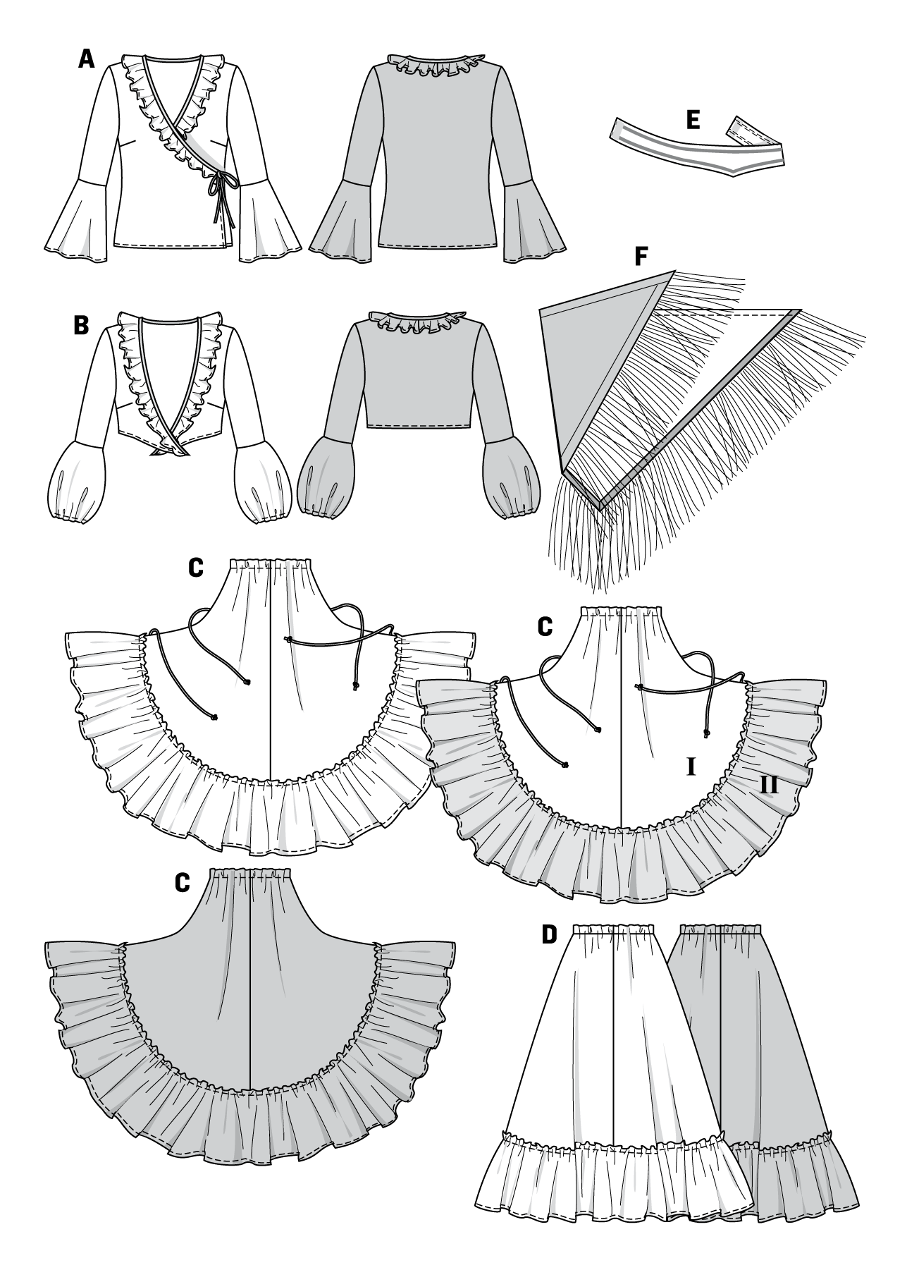 PDF-symønster - Burda 2514 - Kostyme - Dame - Karneval | Bilde 5