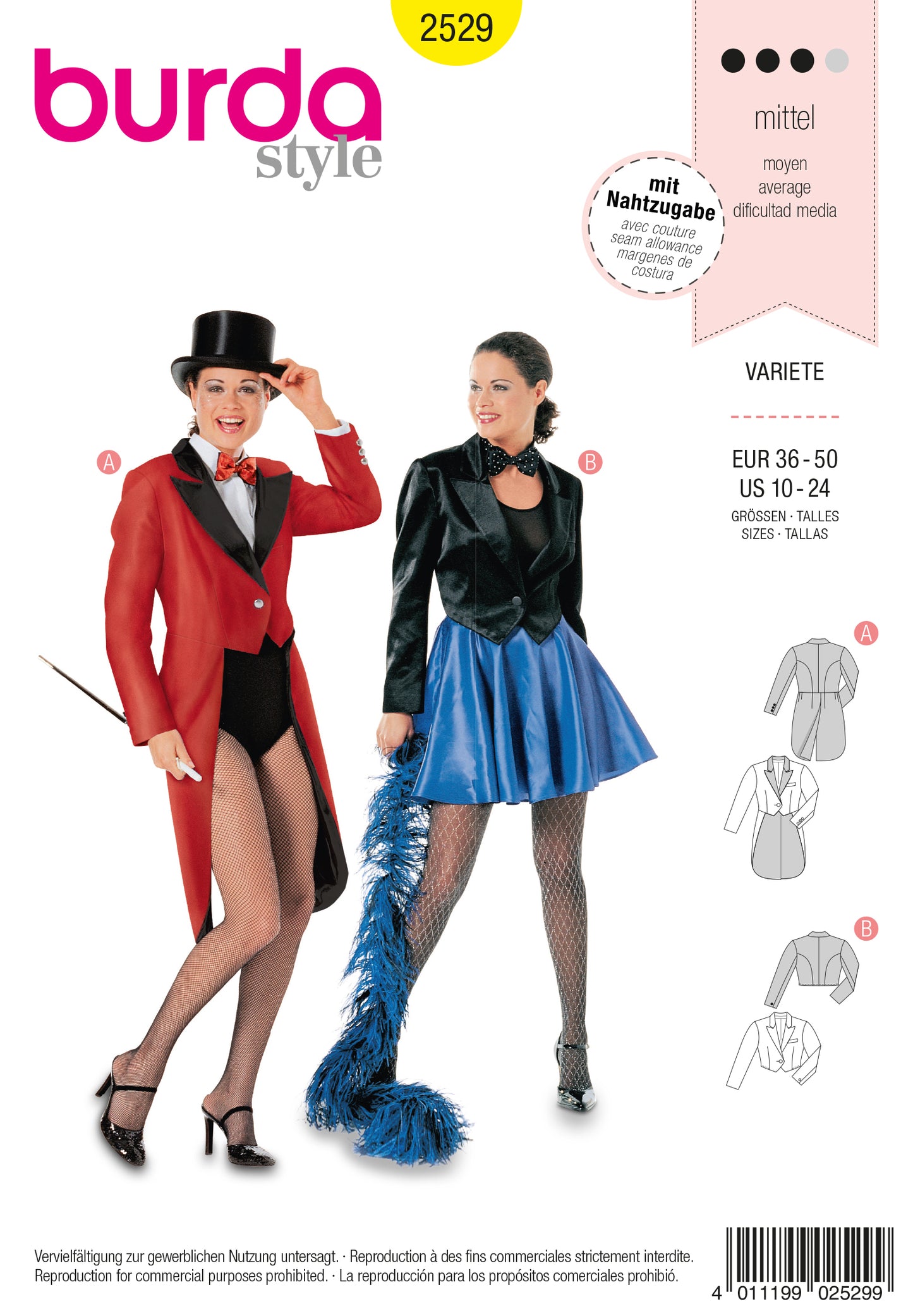 PDF-symønster - Burda 2529 - Kostyme - Dame - Karneval | Bilde 4