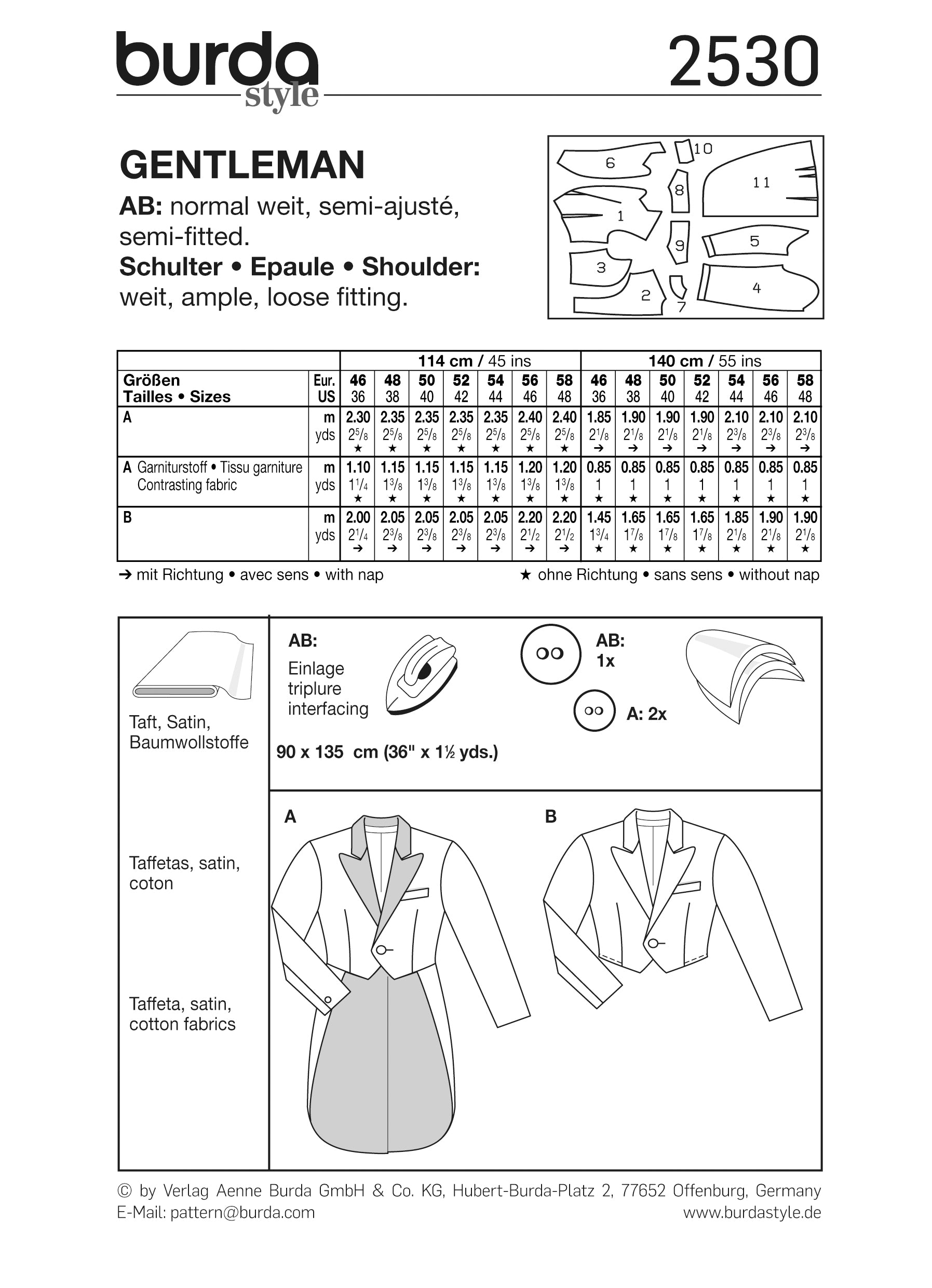 PDF-symønster - Burda 2530 - Kostyme - Herre - Karneval | Bilde 2