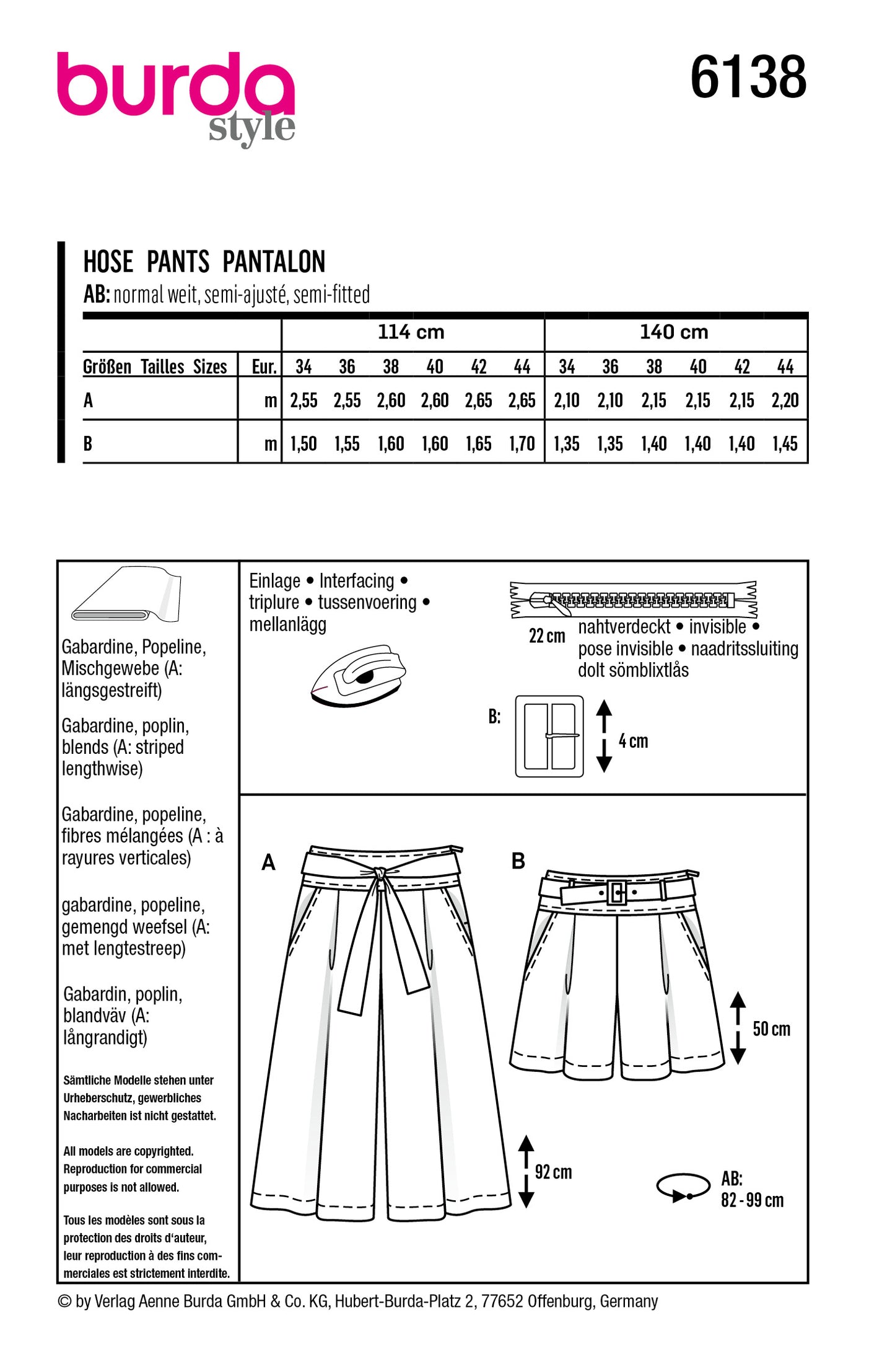 Symønster Burda 6138 - Bukse Shorts - Dame | Bilde 9