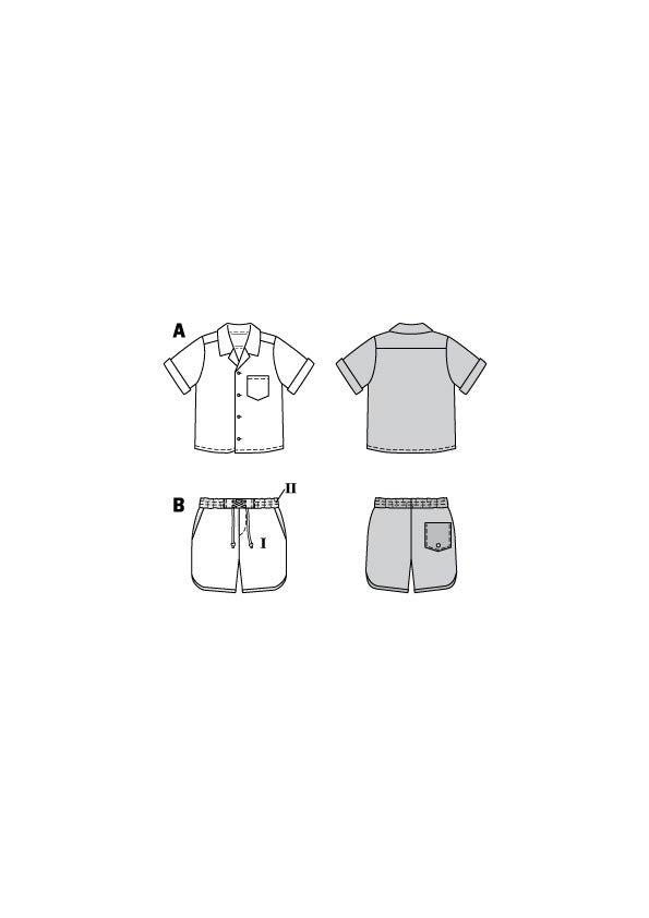 Symønster Burda 9285 - Skjorte Shorts - Gutt | Bilde 8