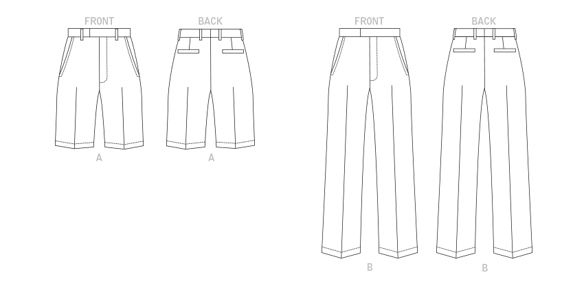 Symønster Vogue Patterns 1896 - Bukse Shorts - Herre | Bilde 7