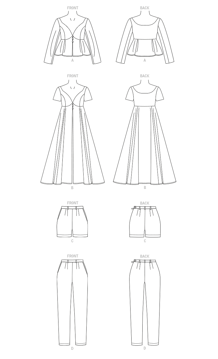 Symønster Vogue Patterns 1901 - Topp Bukse Shorts Kjole - Dame | Bilde 6