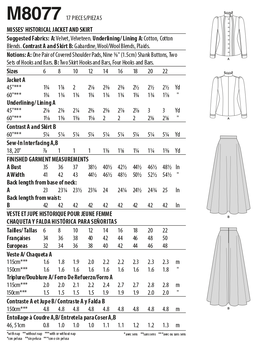 Symønster McCall´s 8077 - Jakke Skjørt Historisk kostyme - Dame | Bilde 5