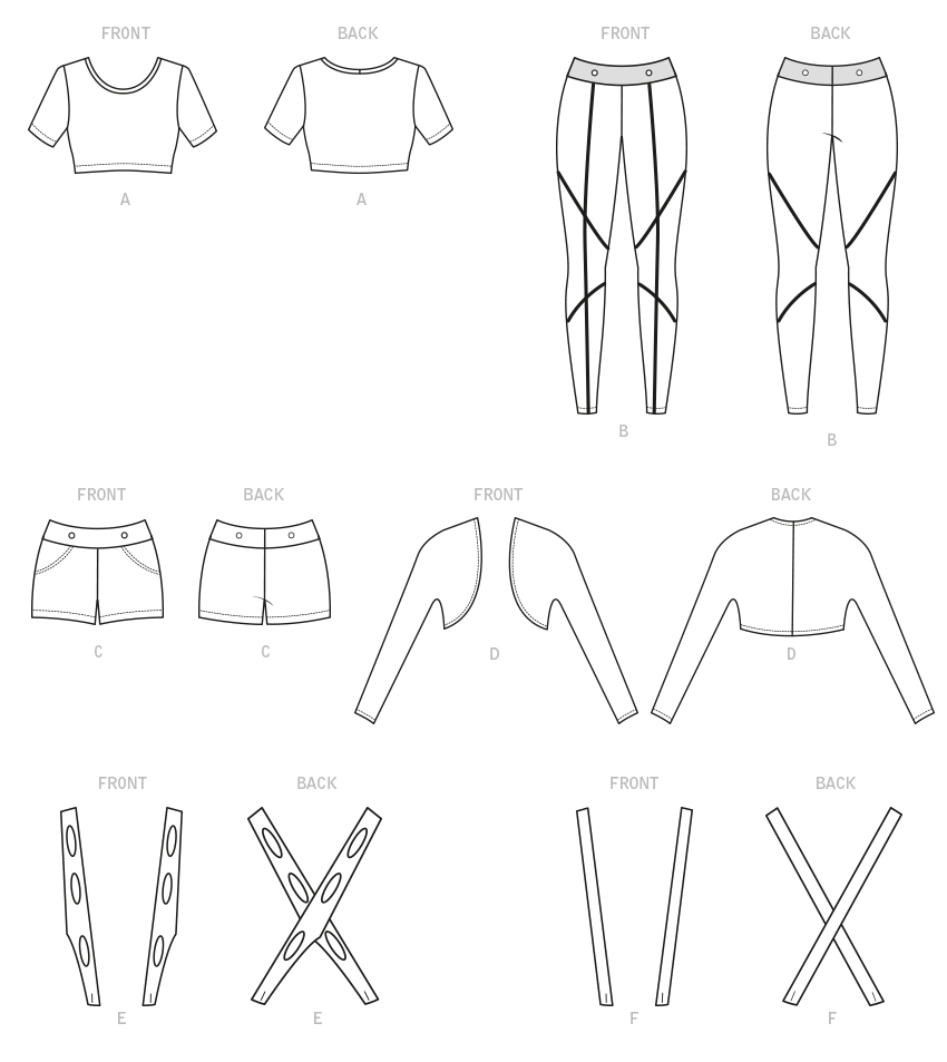 Symønster McCall´s 8129 - Topp Kostyme Bukse Shorts - Dame - Karneval | Bilde 5