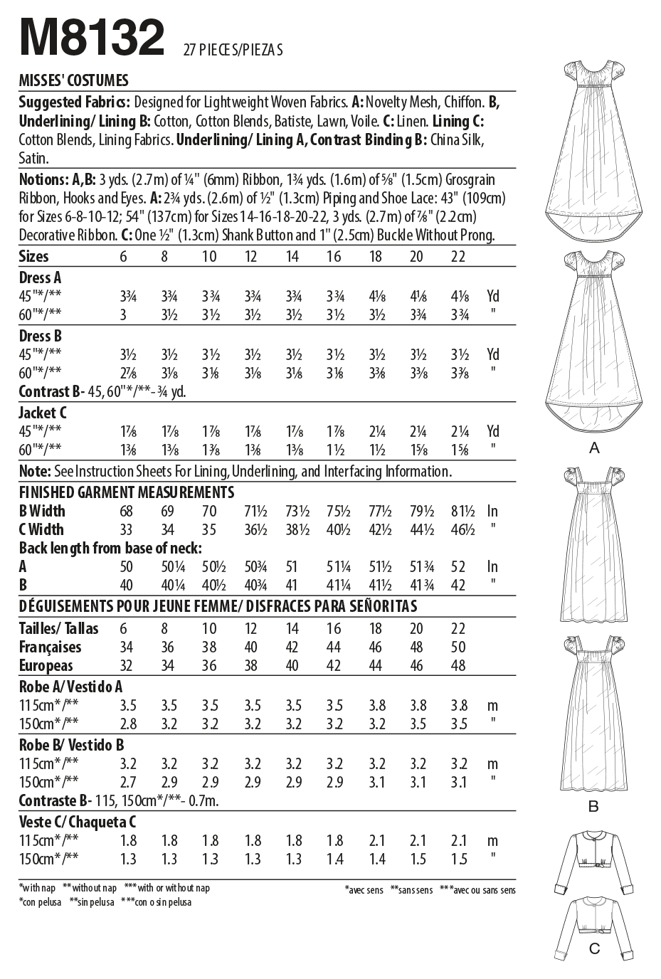 Symønster McCall´s 8132 - Historisk kostyme - Dame | Bilde 4