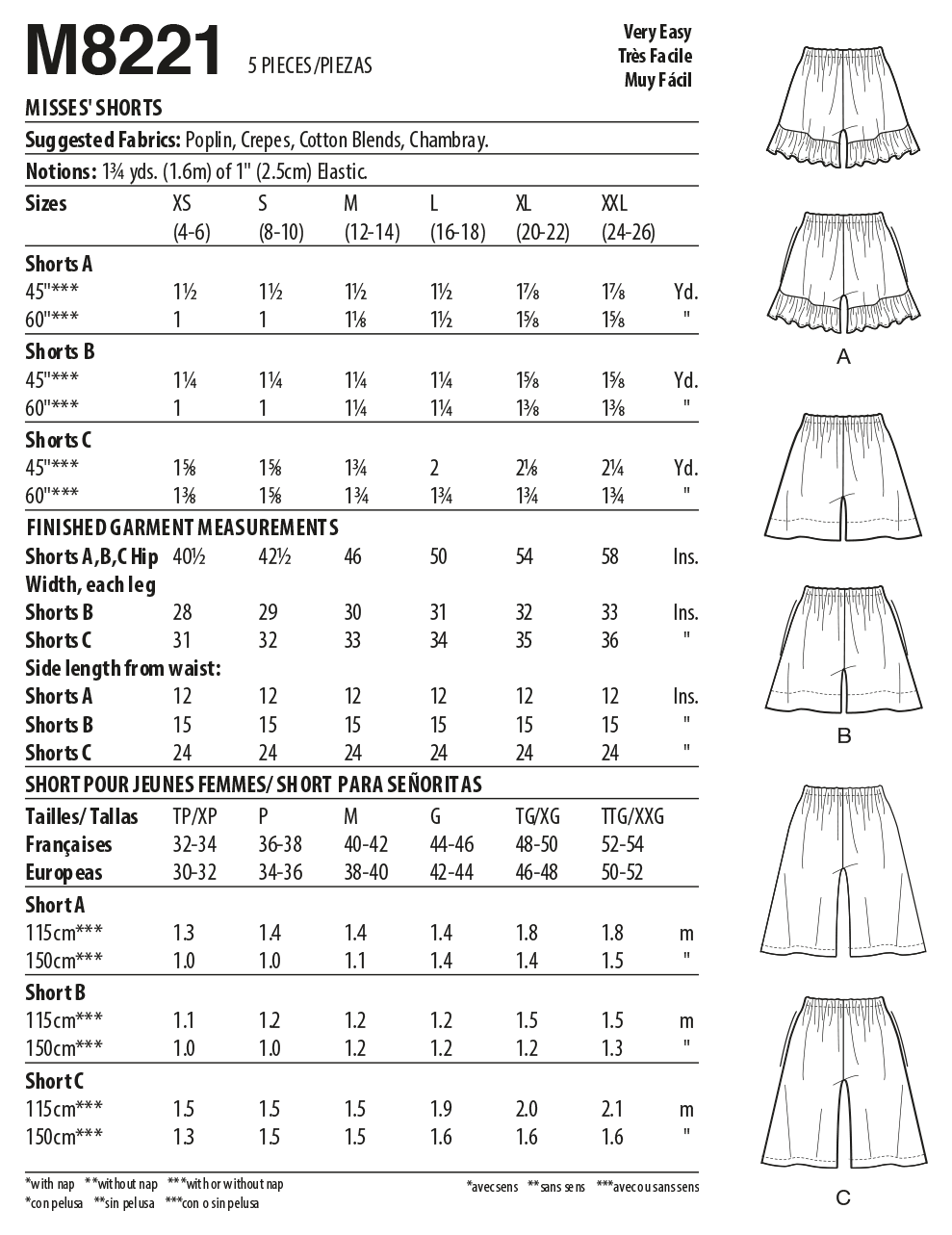 Symønster McCall´s 8221 - Shorts - Dame | Bilde 8