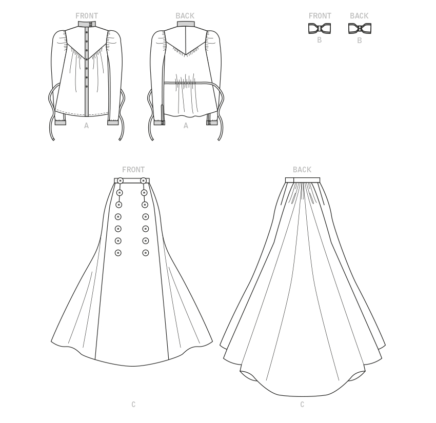 Symønster McCall´s 8231 - Kostyme Historisk kostyme - Dame - Karneval | Bilde 4