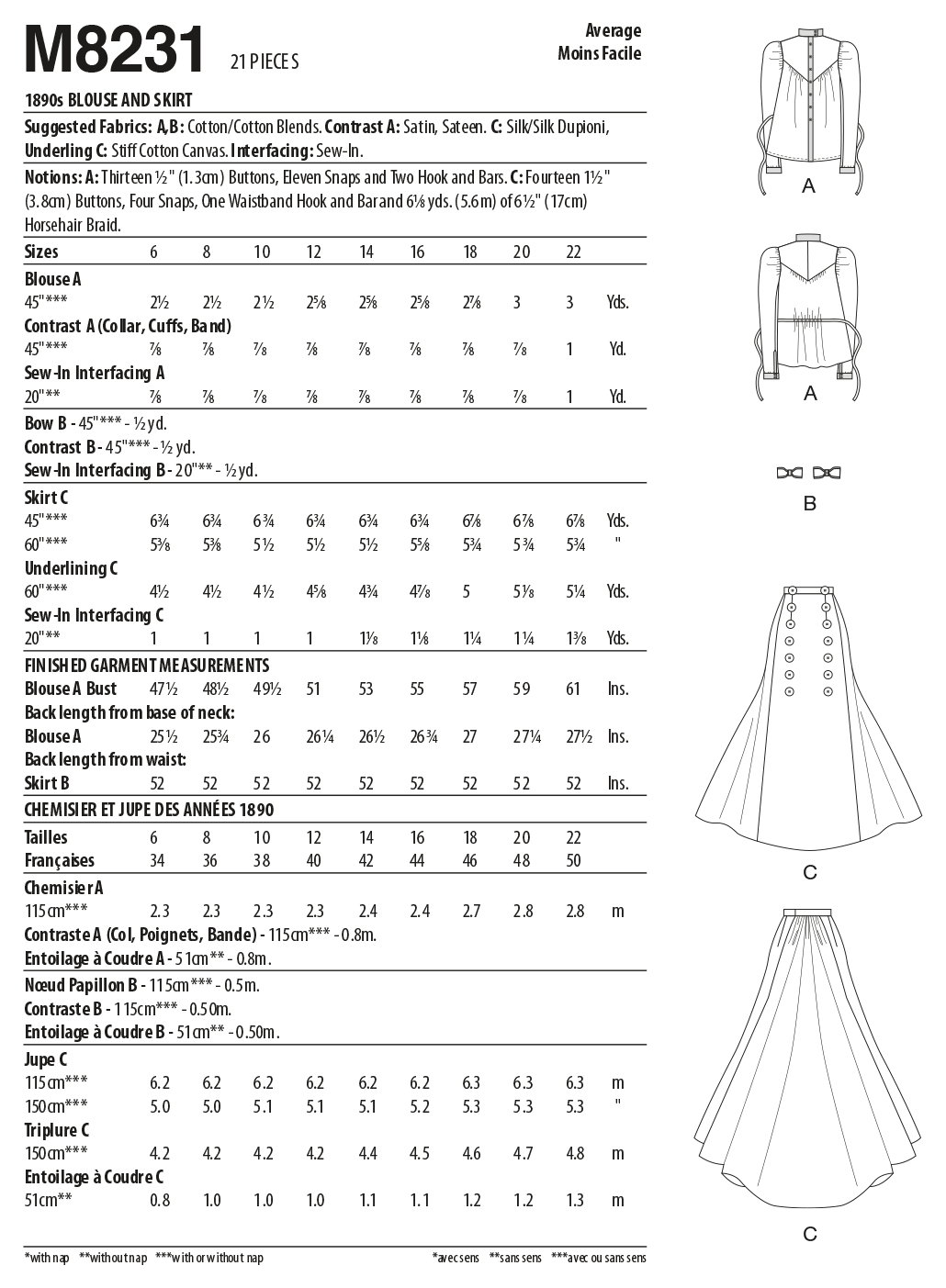 Symønster McCall´s 8231 - Kostyme Historisk kostyme - Dame - Karneval | Bilde 5