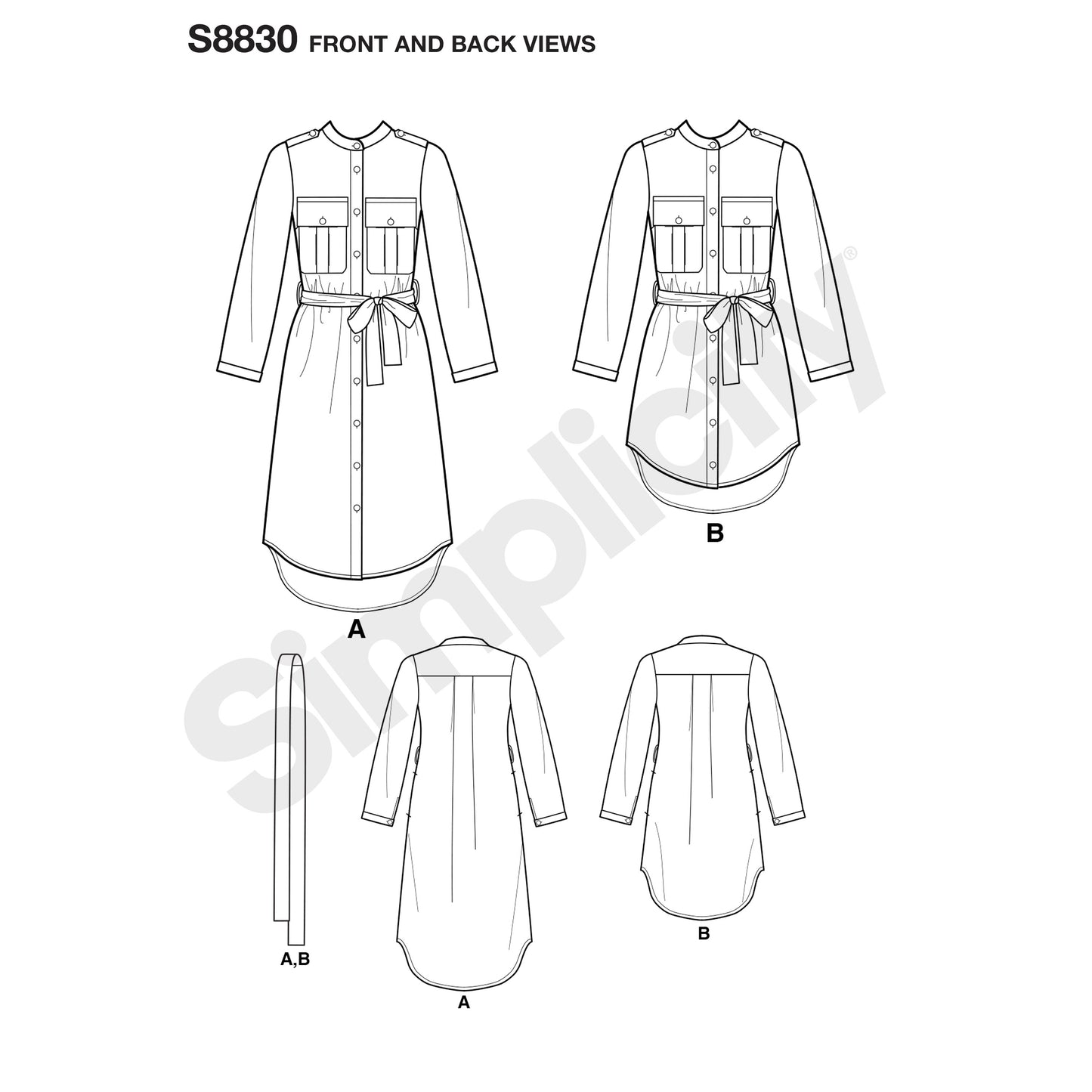 Symønster Simplicity 8830 - Kjole Skjorte - Dame | Bilde 4