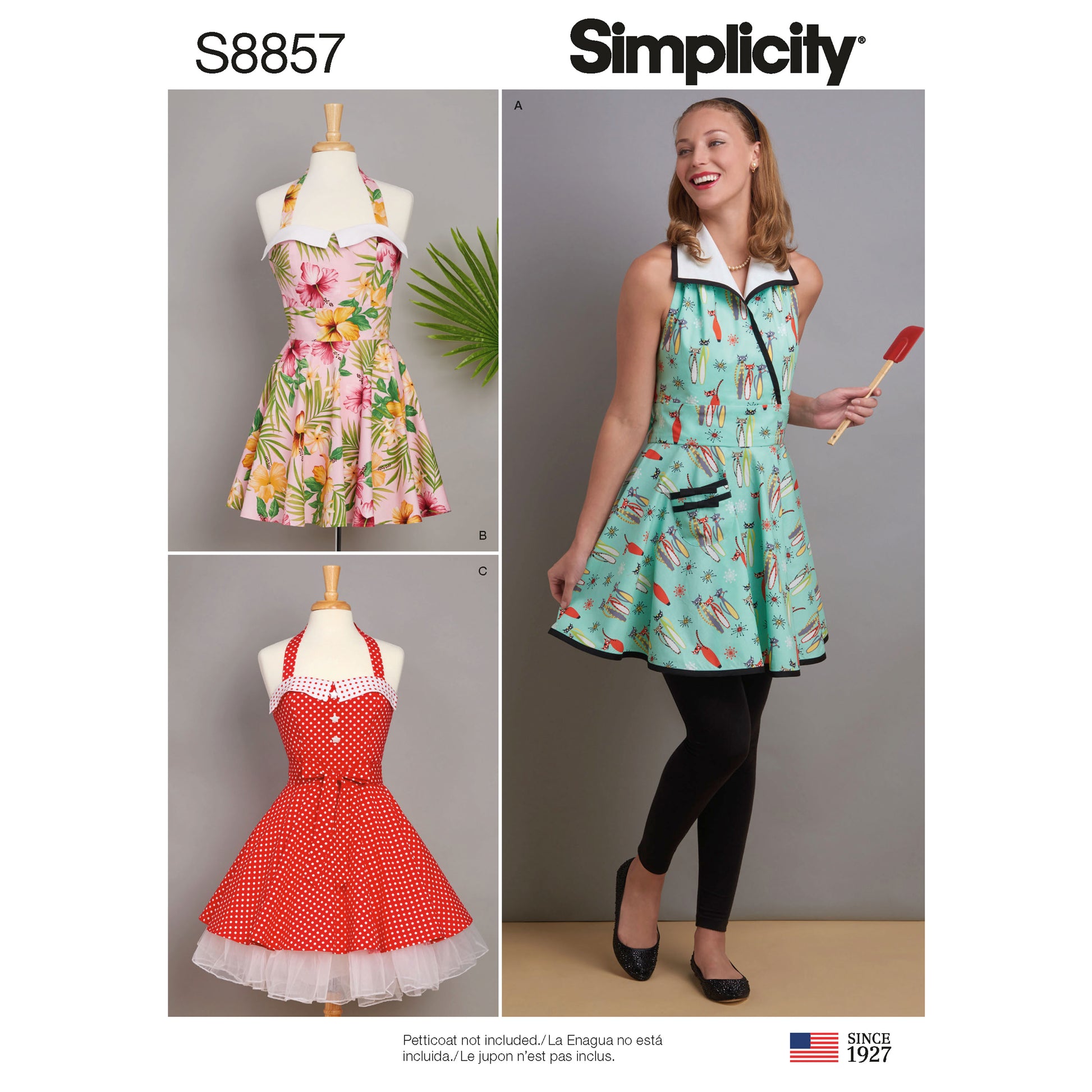Symønster Simplicity 8857 - Vintage Forkle - Dame | Bilde 4