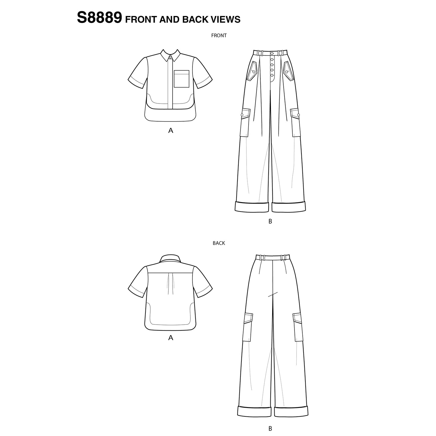 Symønster Simplicity 8889 - Bukse Skjorte - Dame | Bilde 4