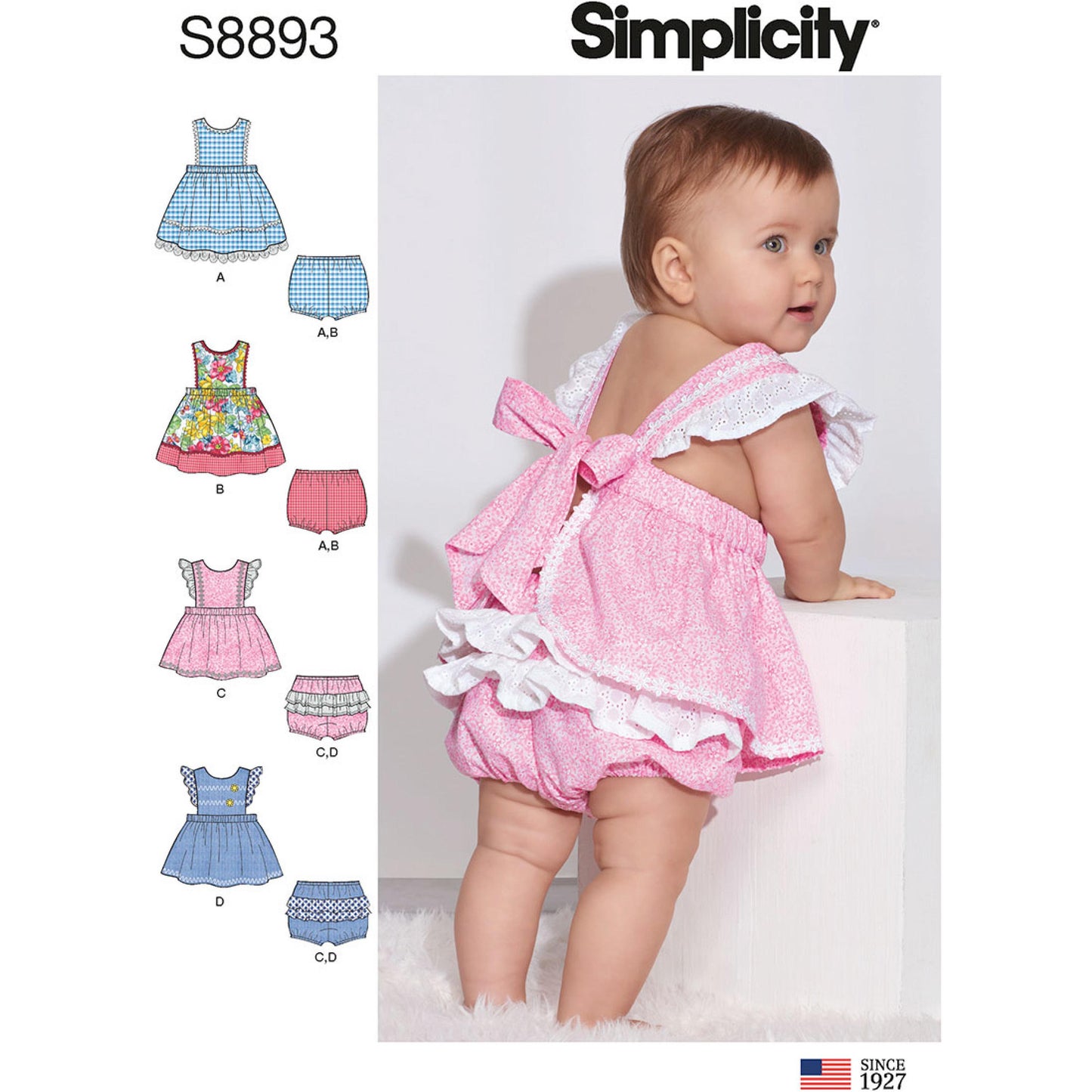 Symønster Simplicity 8893 - Kjole - Baby | Bilde 4