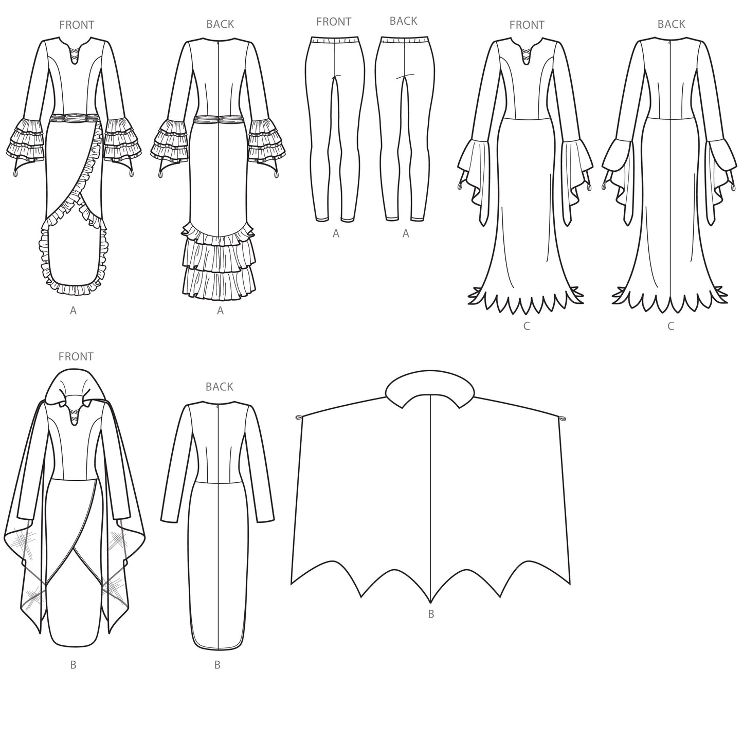 Symønster Simplicity 8973 - Kostyme - Dame - Karneval Halloween | Bilde 7